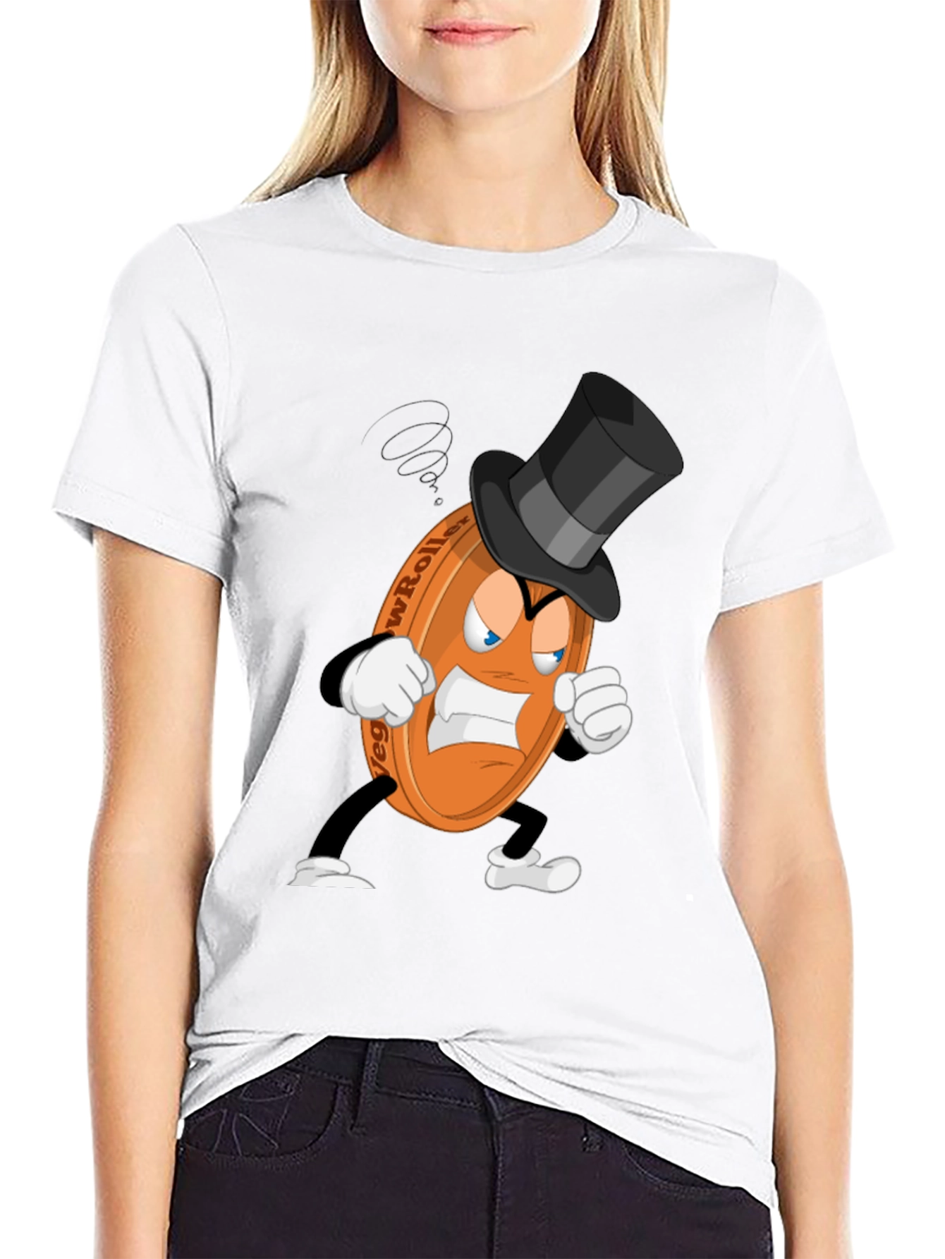 Angry Low Roller Cartoon Black T-shirt