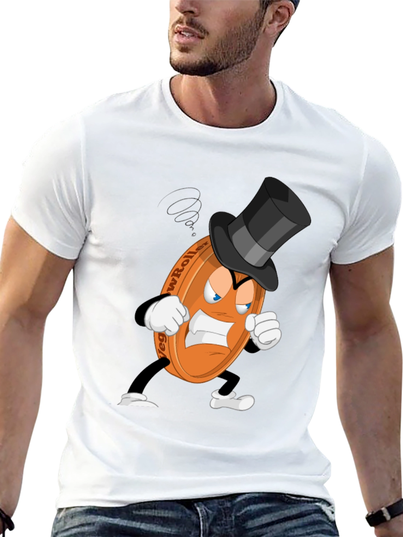 Angry Low Roller Cartoon Black T-shirt