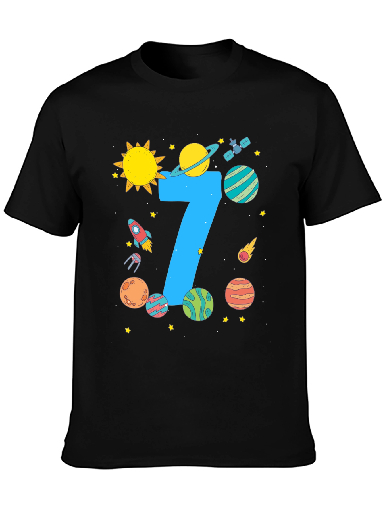 Space Themed 7th Birthday T-Shirt