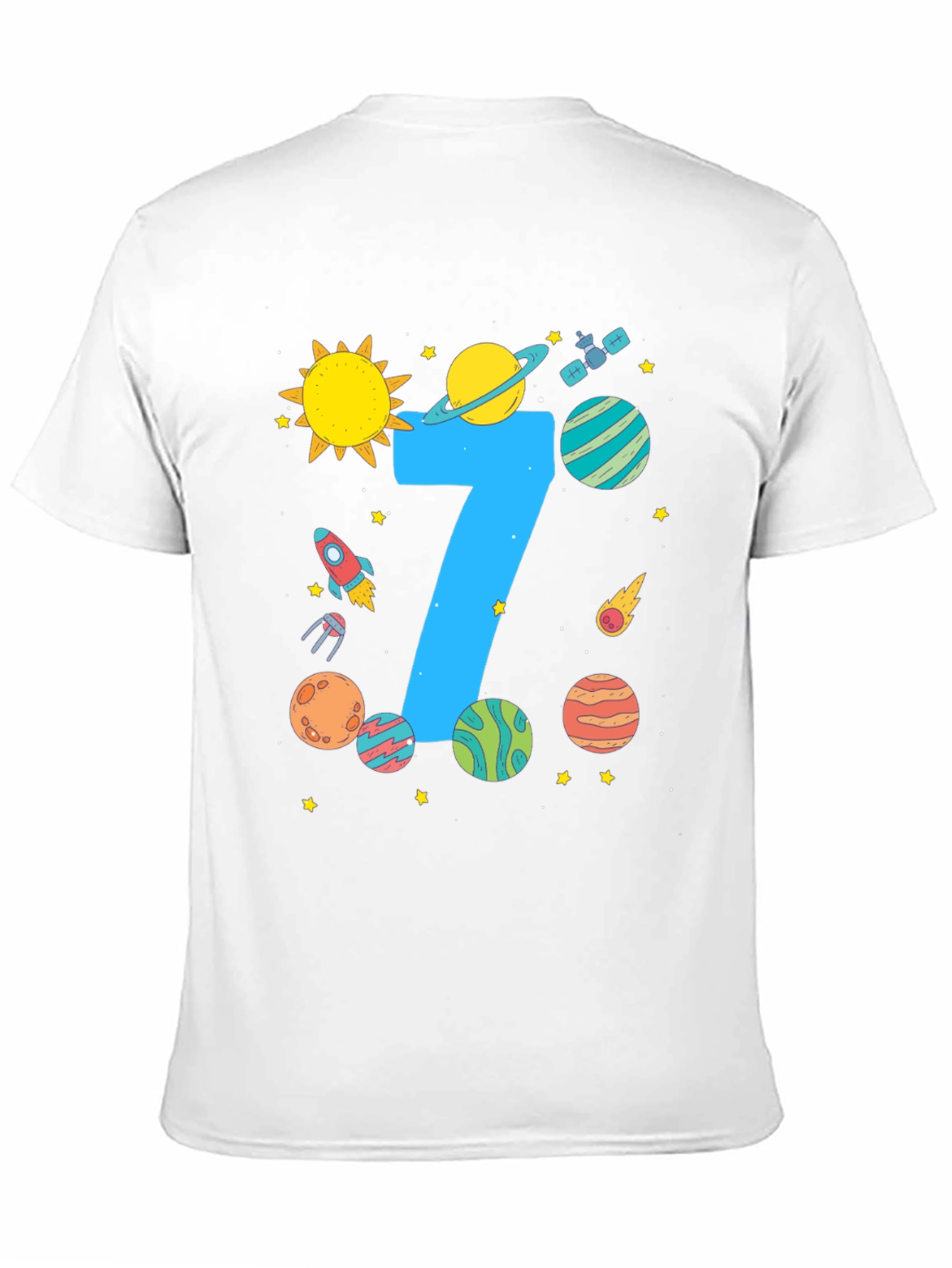 Space Themed 7th Birthday T-Shirt