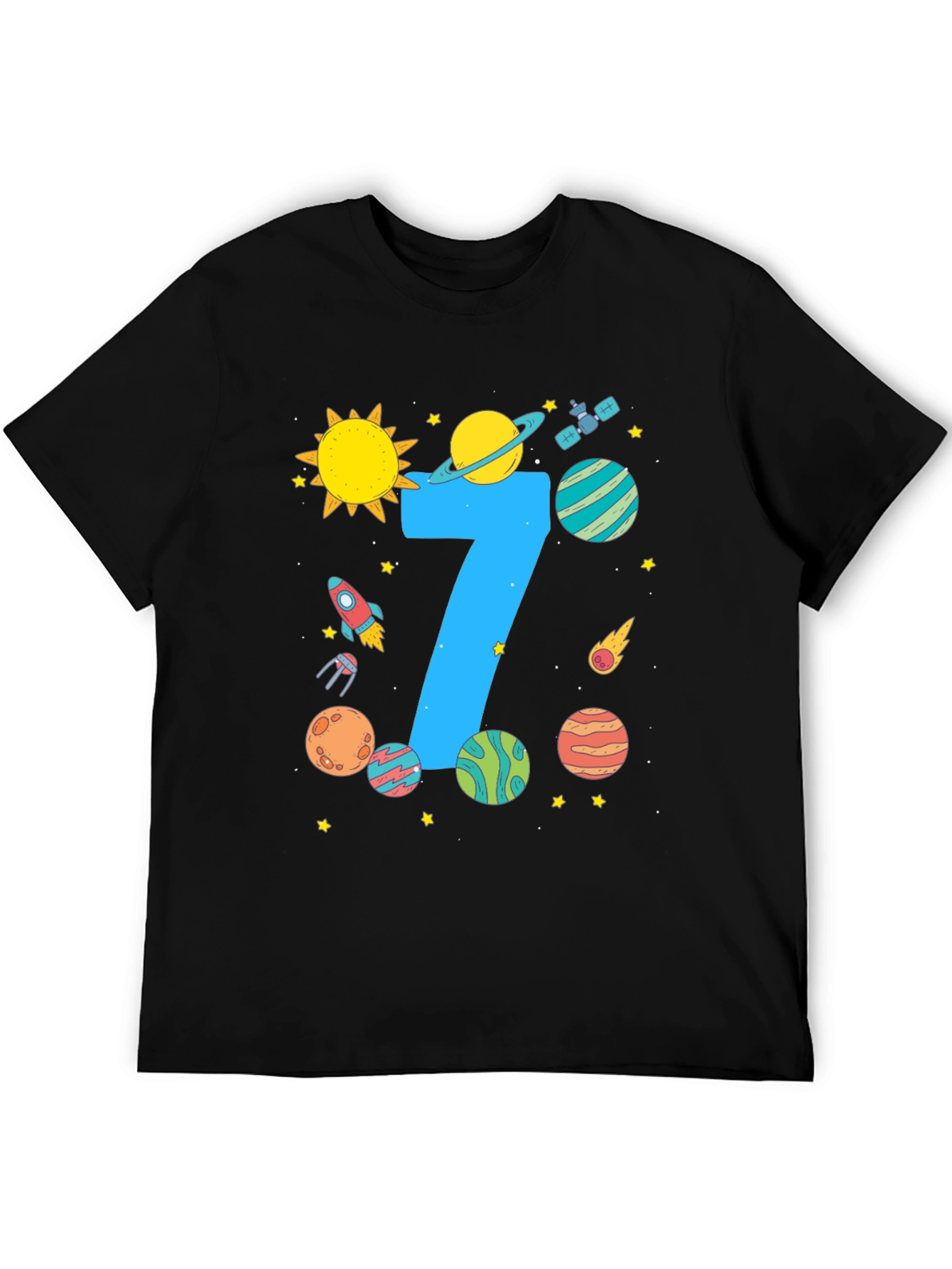 Space Themed 7th Birthday T-Shirt