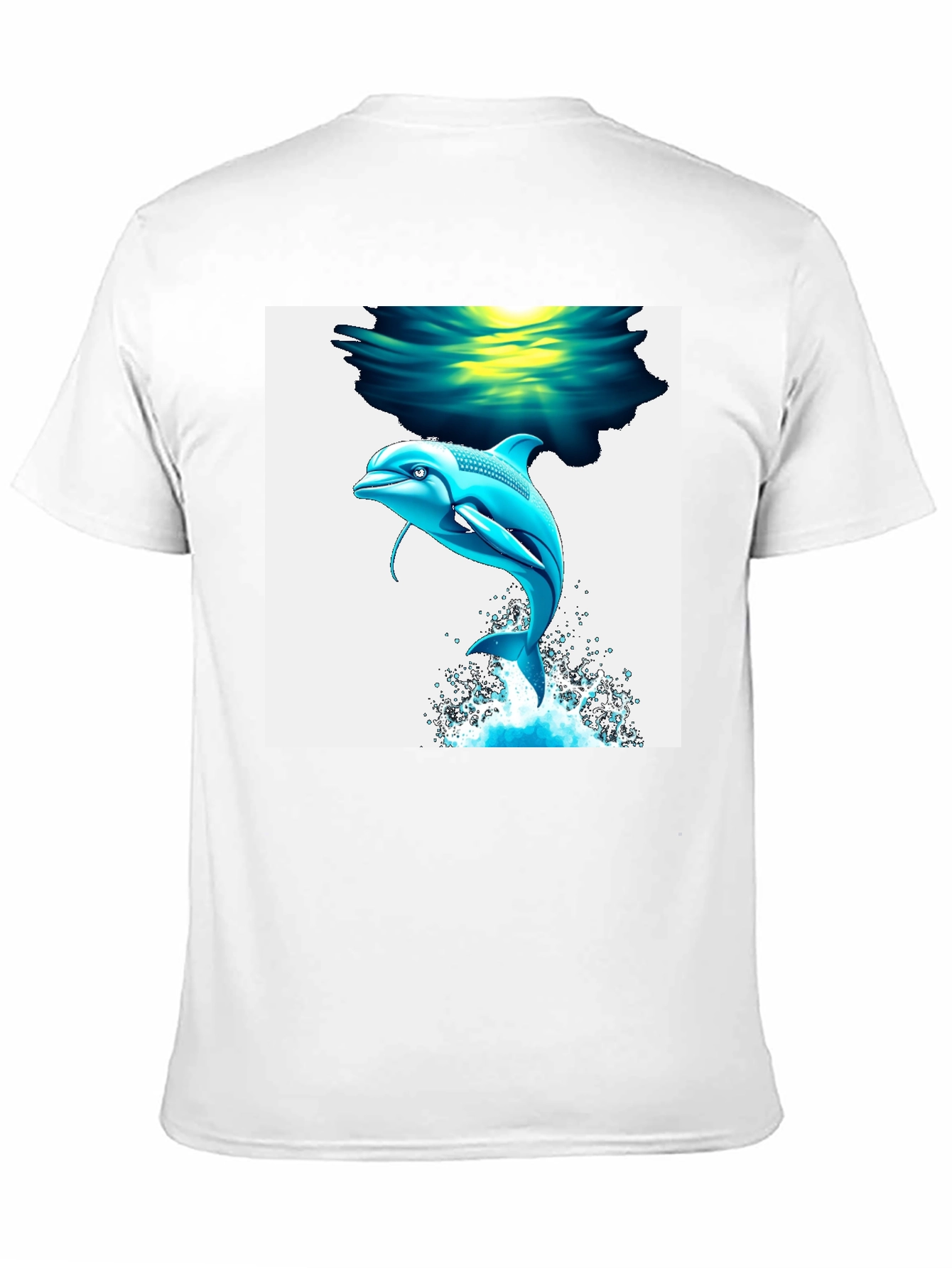 Dolphin Graphic Tee - Black Cotton Blend T-Shirt
