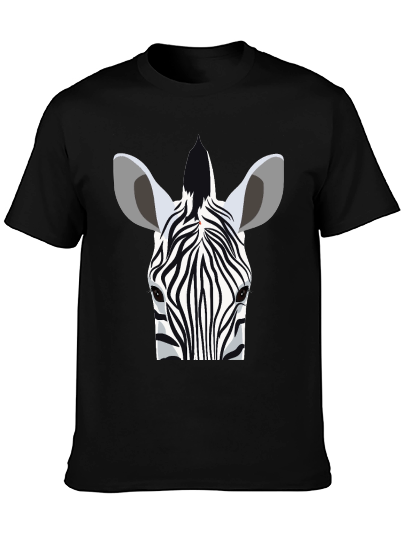 Zebra Head Graphic Tee - Stylish Black T-Shirt