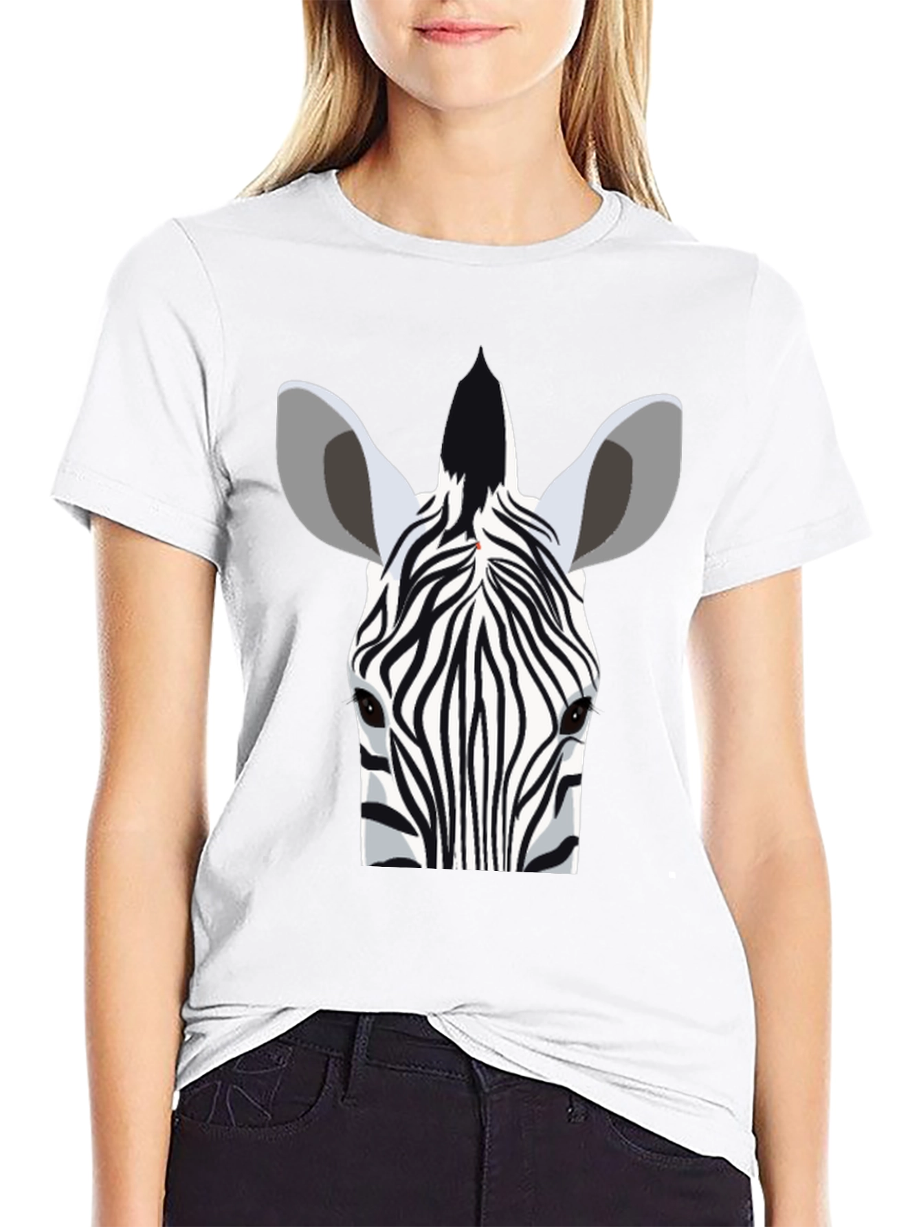 Zebra Head Graphic Tee - Stylish Black T-Shirt