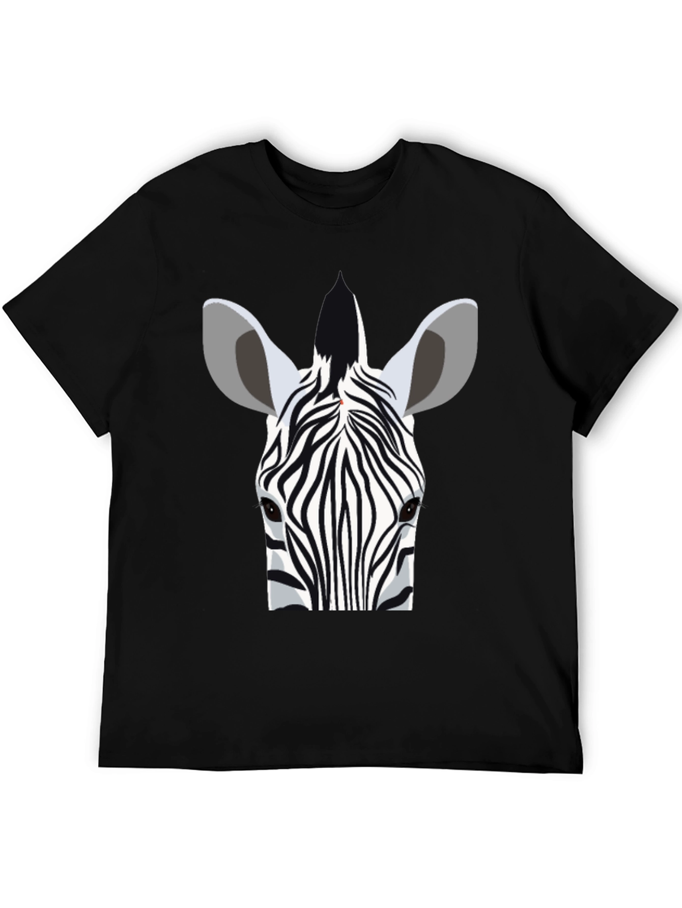 Zebra Head Graphic Tee - Stylish Black T-Shirt
