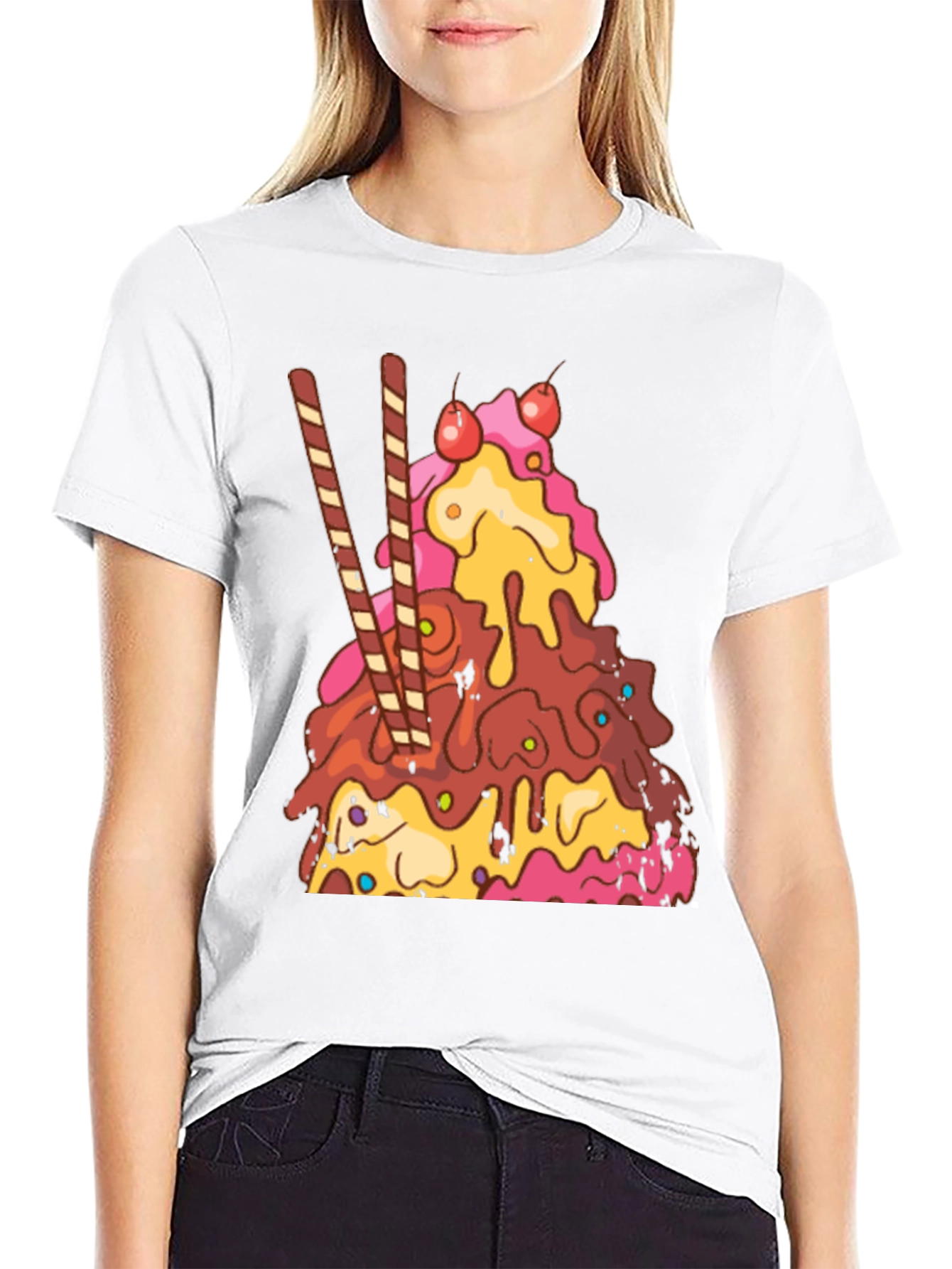 Ice Cream Sundae Graphic T-Shirt - Dessert Lover Tee