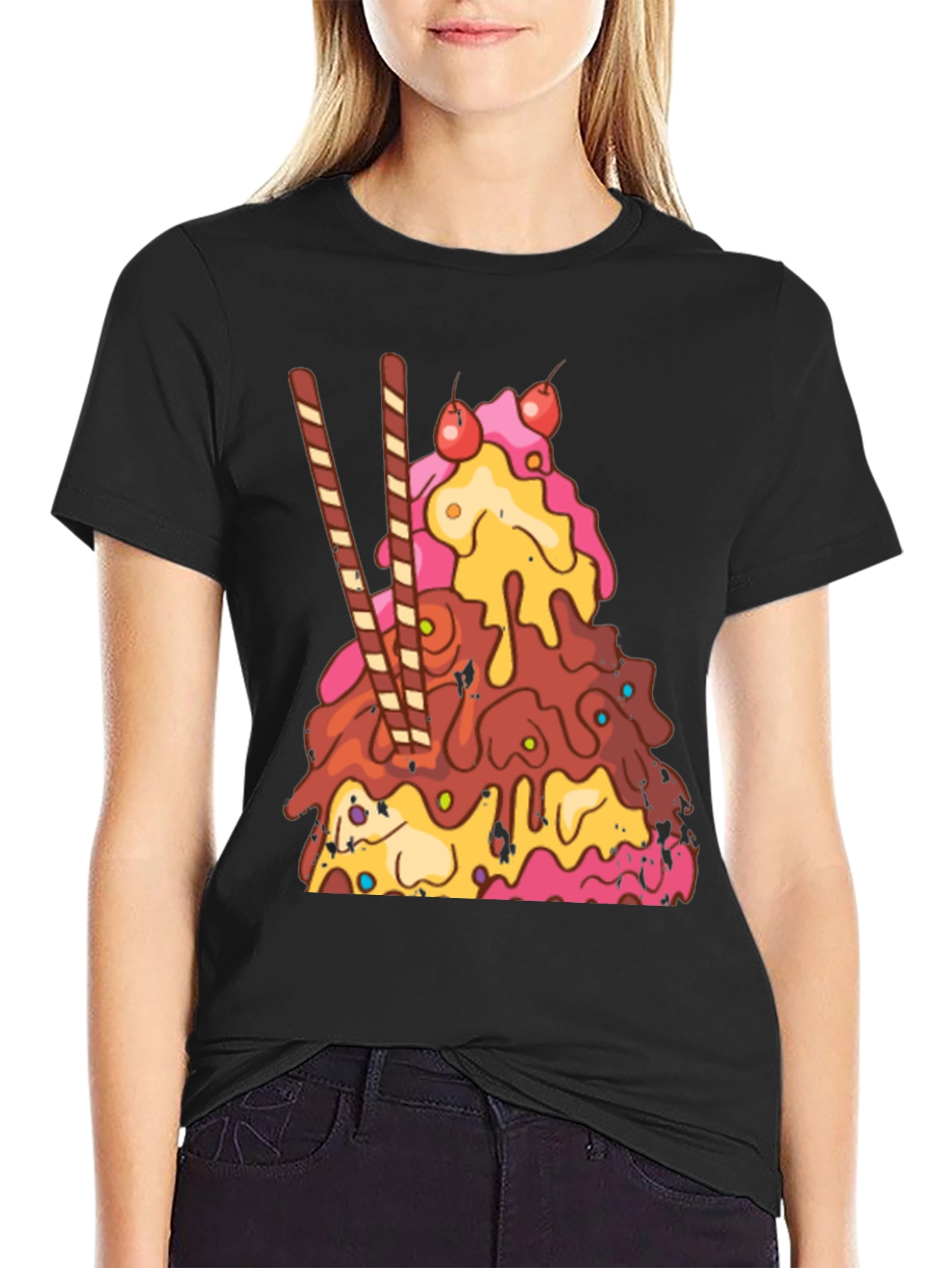 Ice Cream Sundae Graphic T-Shirt - Dessert Lover Tee