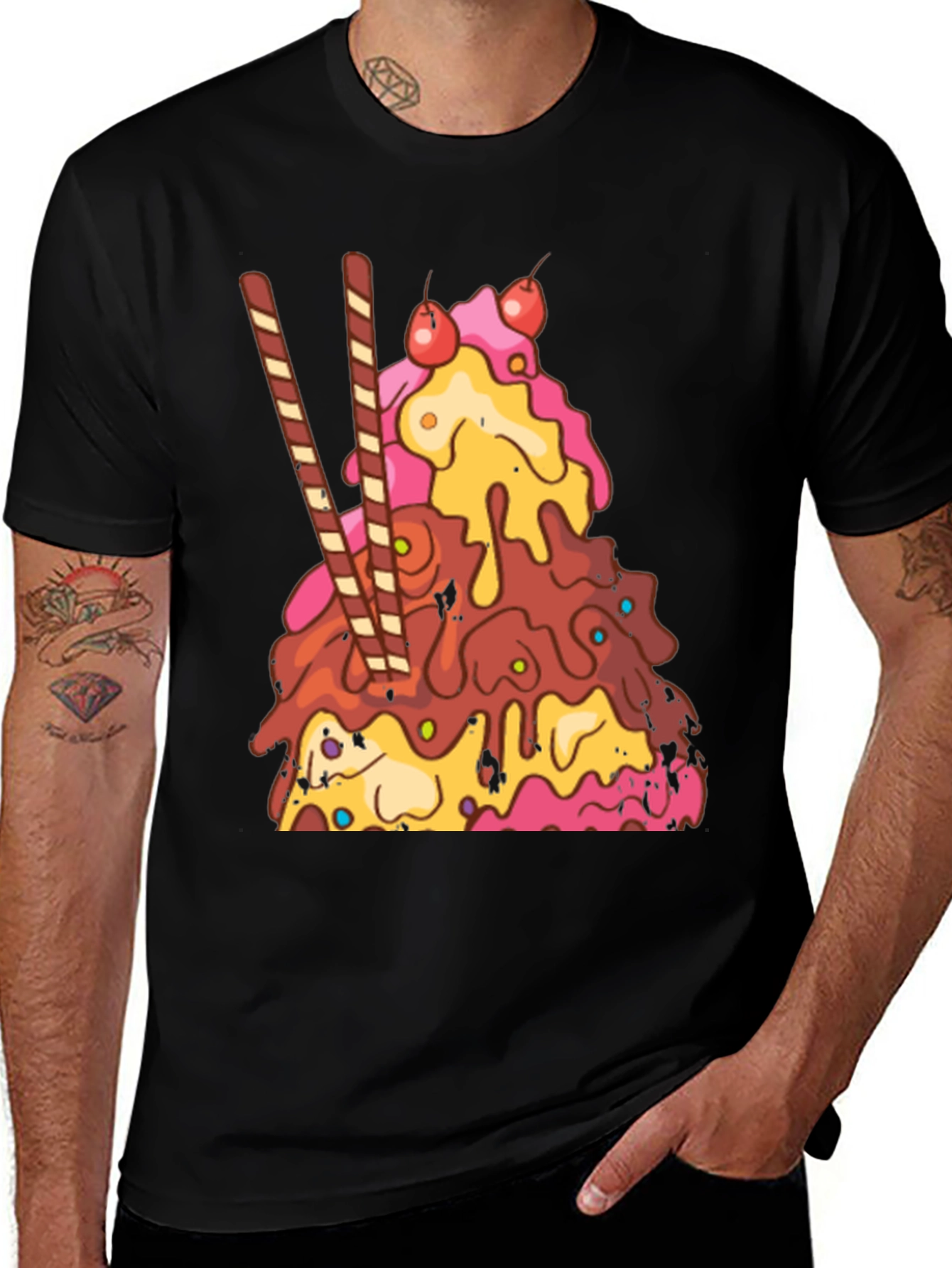 Ice Cream Sundae Graphic T-Shirt - Dessert Lover Tee