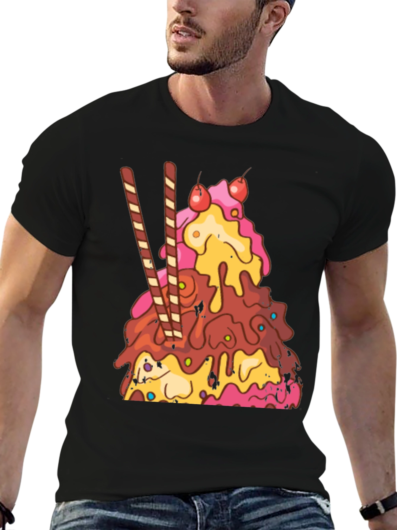 Ice Cream Sundae Graphic T-Shirt - Dessert Lover Tee