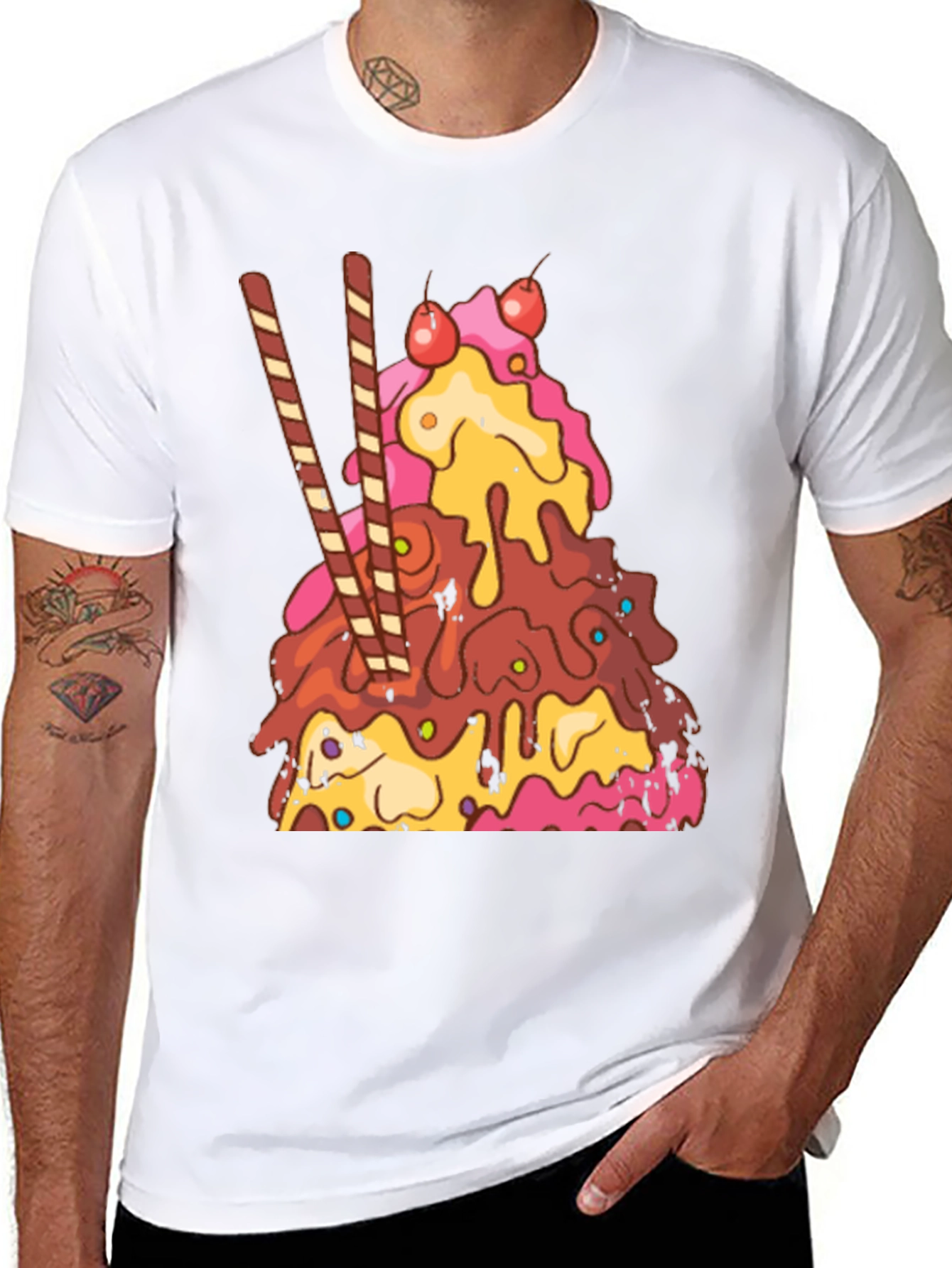 Ice Cream Sundae Graphic T-Shirt - Dessert Lover Tee