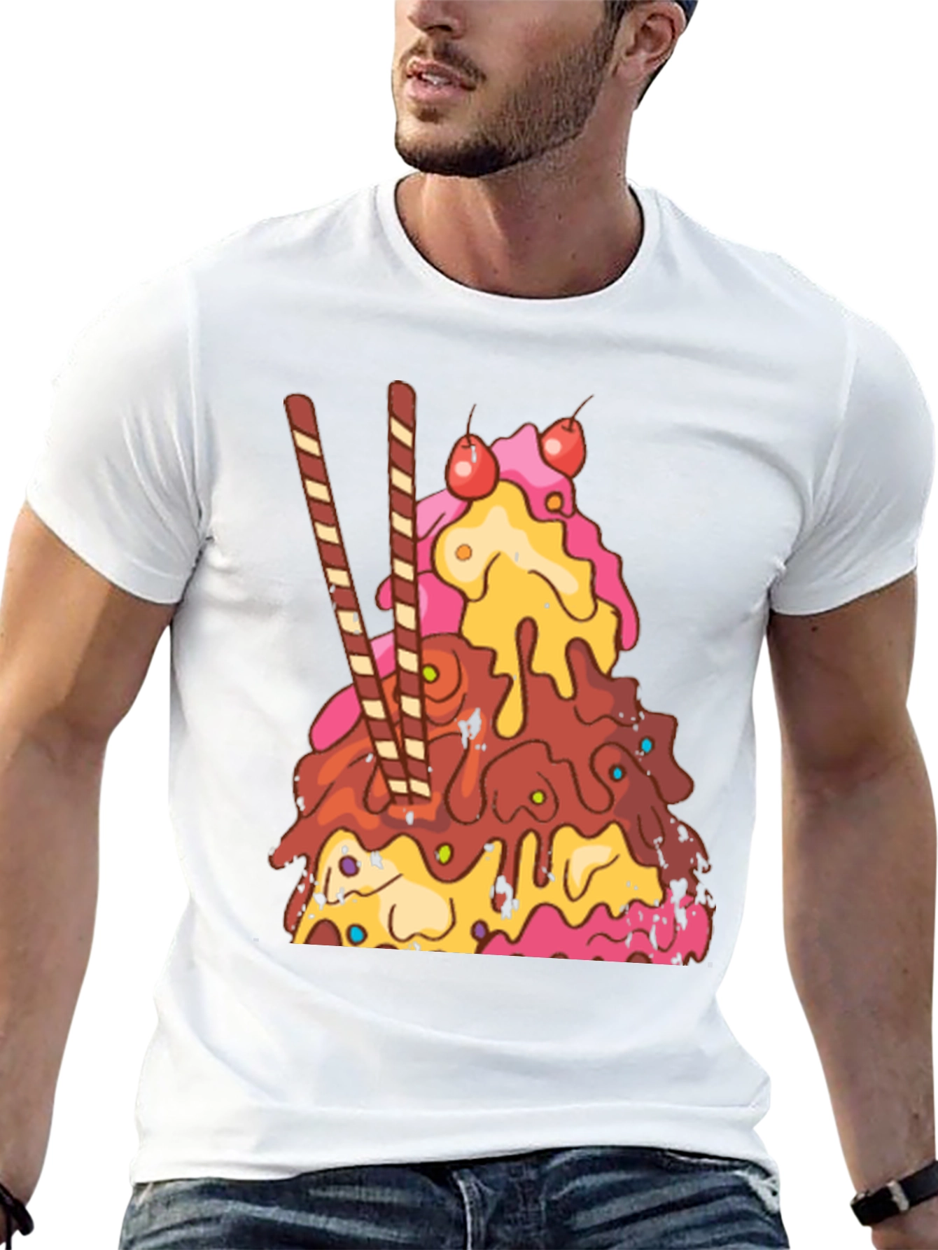 Ice Cream Sundae Graphic T-Shirt - Dessert Lover Tee