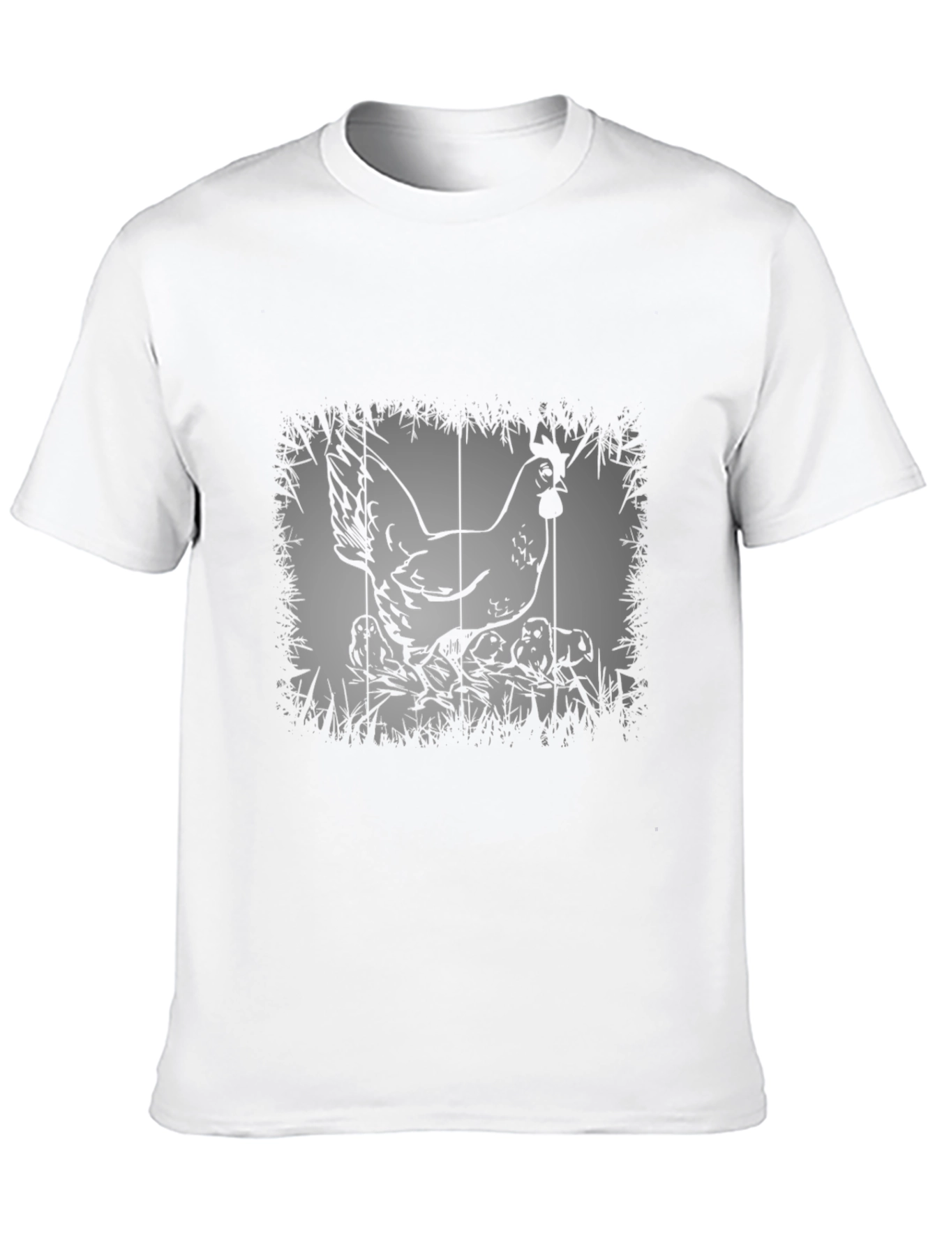 Chicken and Chicks Graphic Tee - Black Cotton T-Shirt