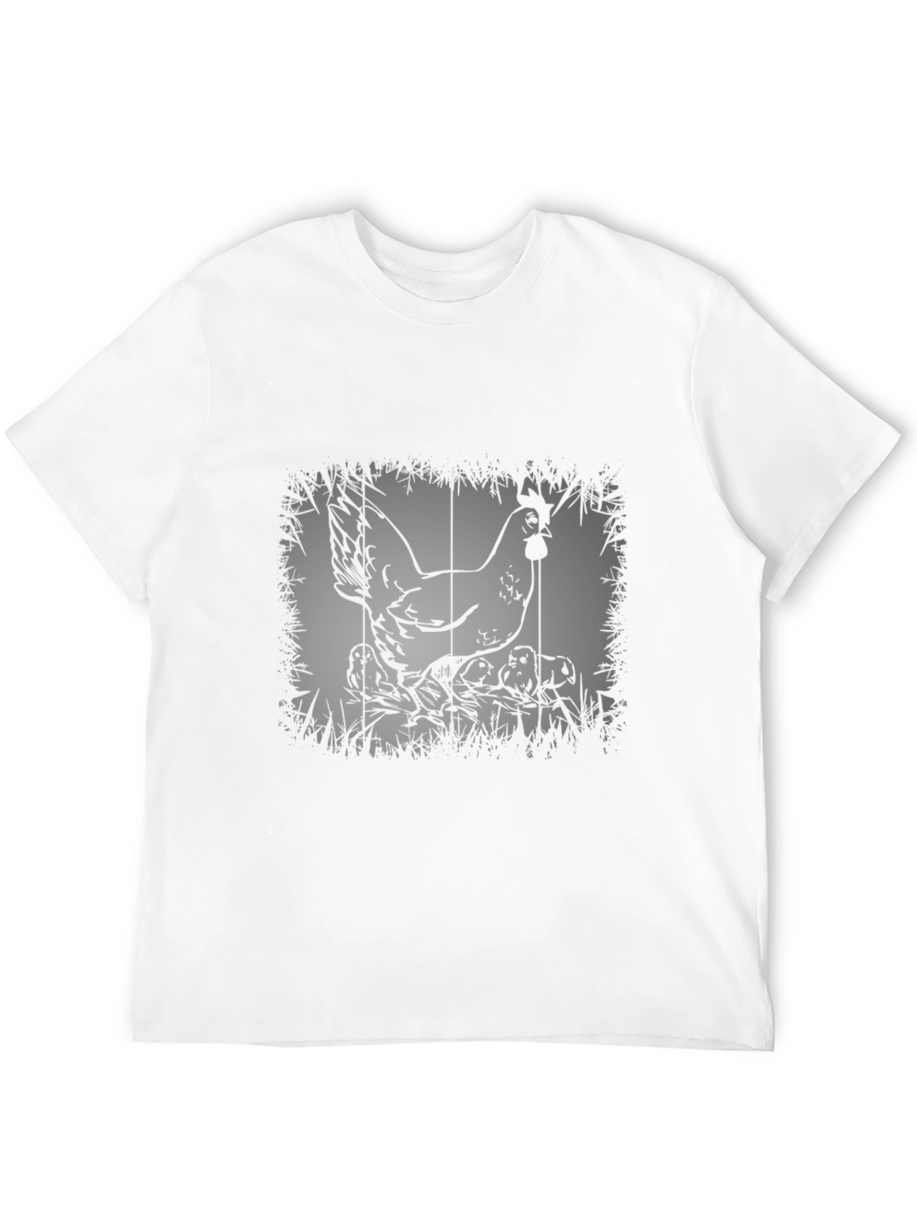 Chicken and Chicks Graphic Tee - Black Cotton T-Shirt