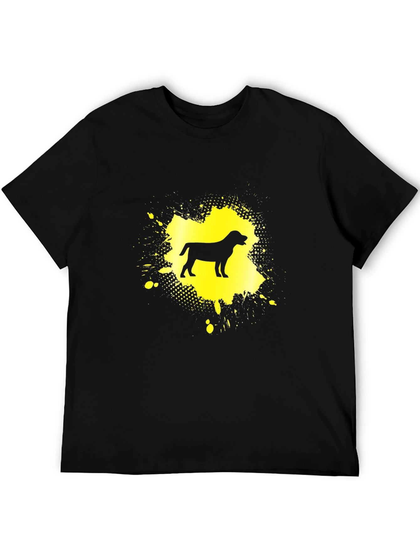 Dog Silhouette Graphic Tee - Black Cotton