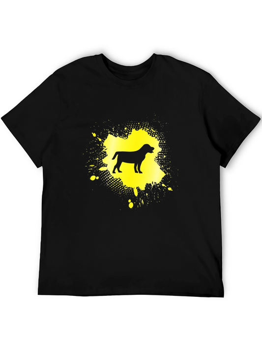 Dog Silhouette Graphic Tee - Black Cotton