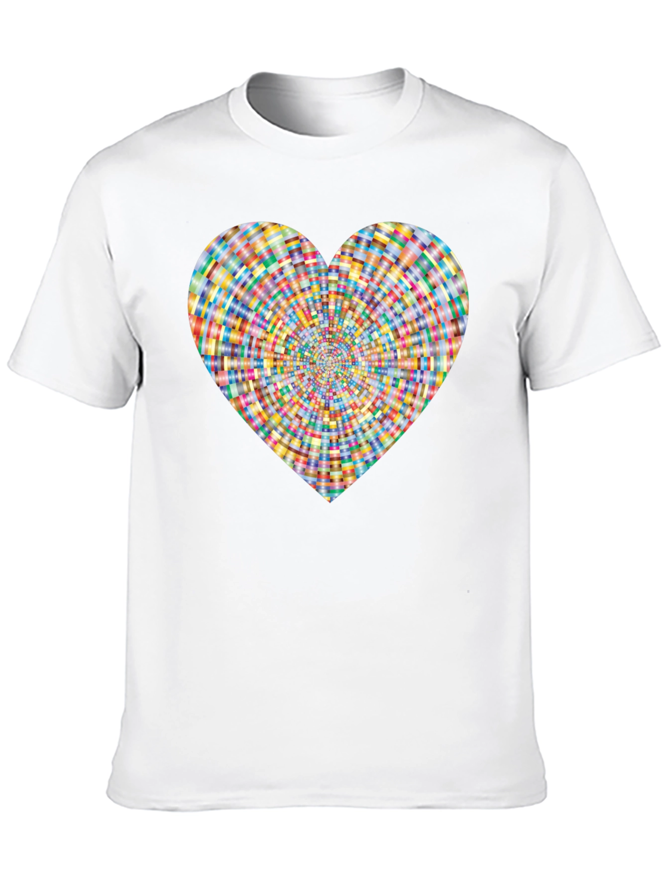 Heart Pattern Black T-Shirt