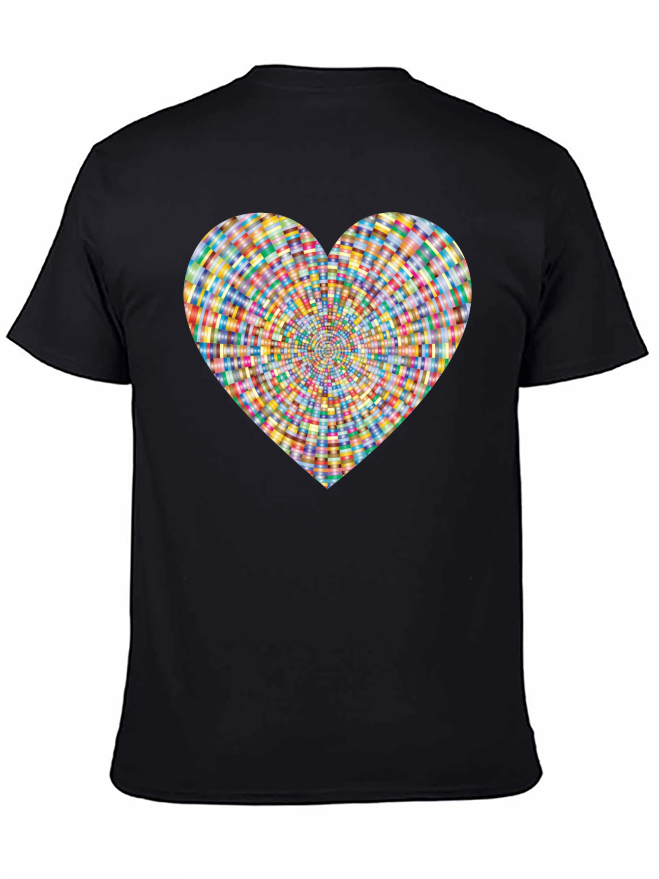 Heart Pattern Black T-Shirt
