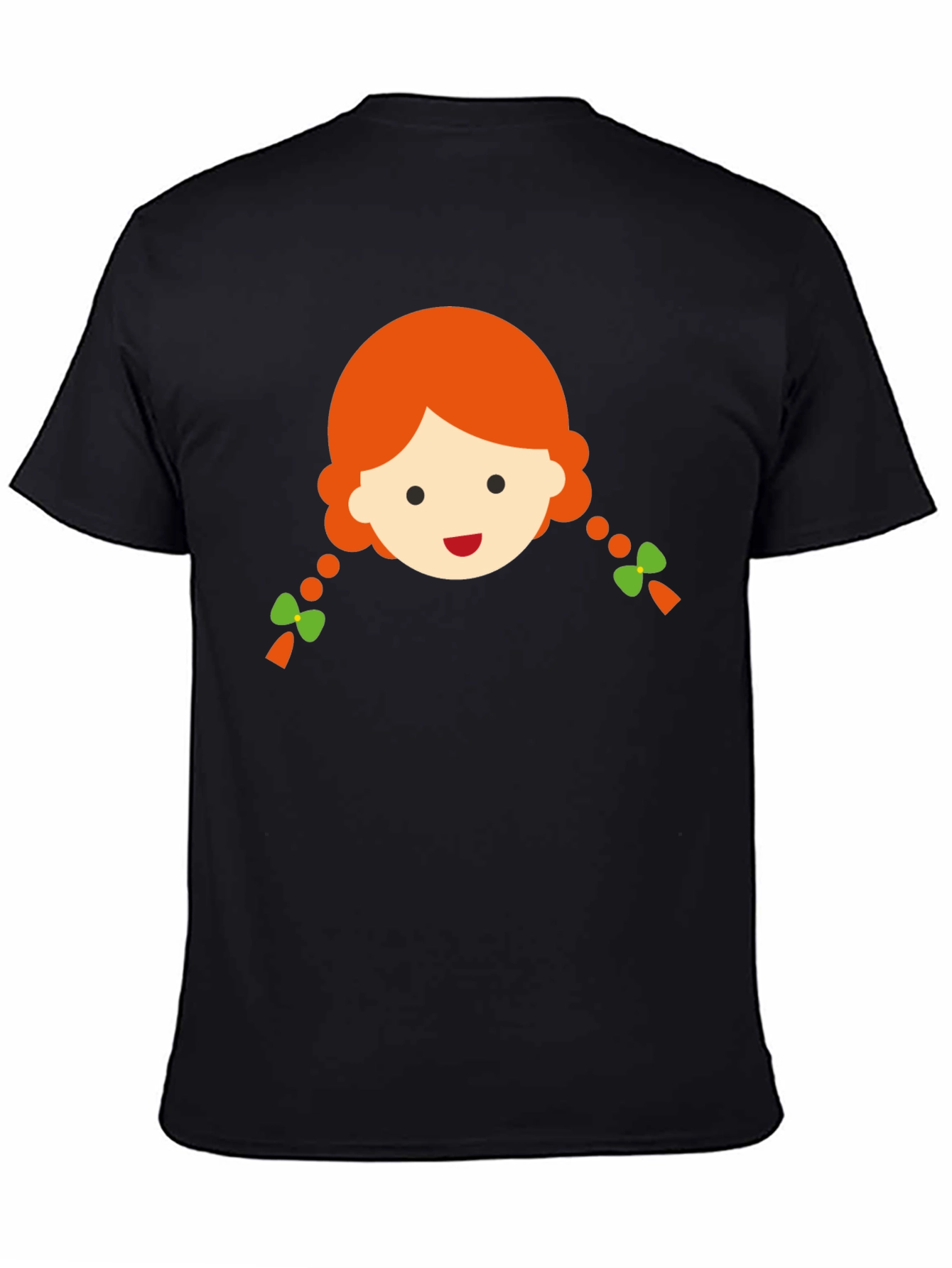 Cute Girl Graphic Black T-Shirt