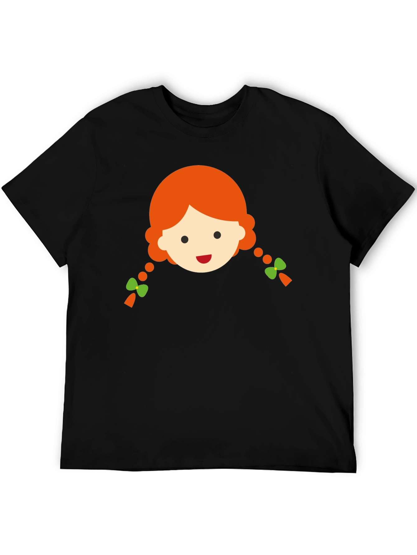 Cute Girl Graphic Black T-Shirt