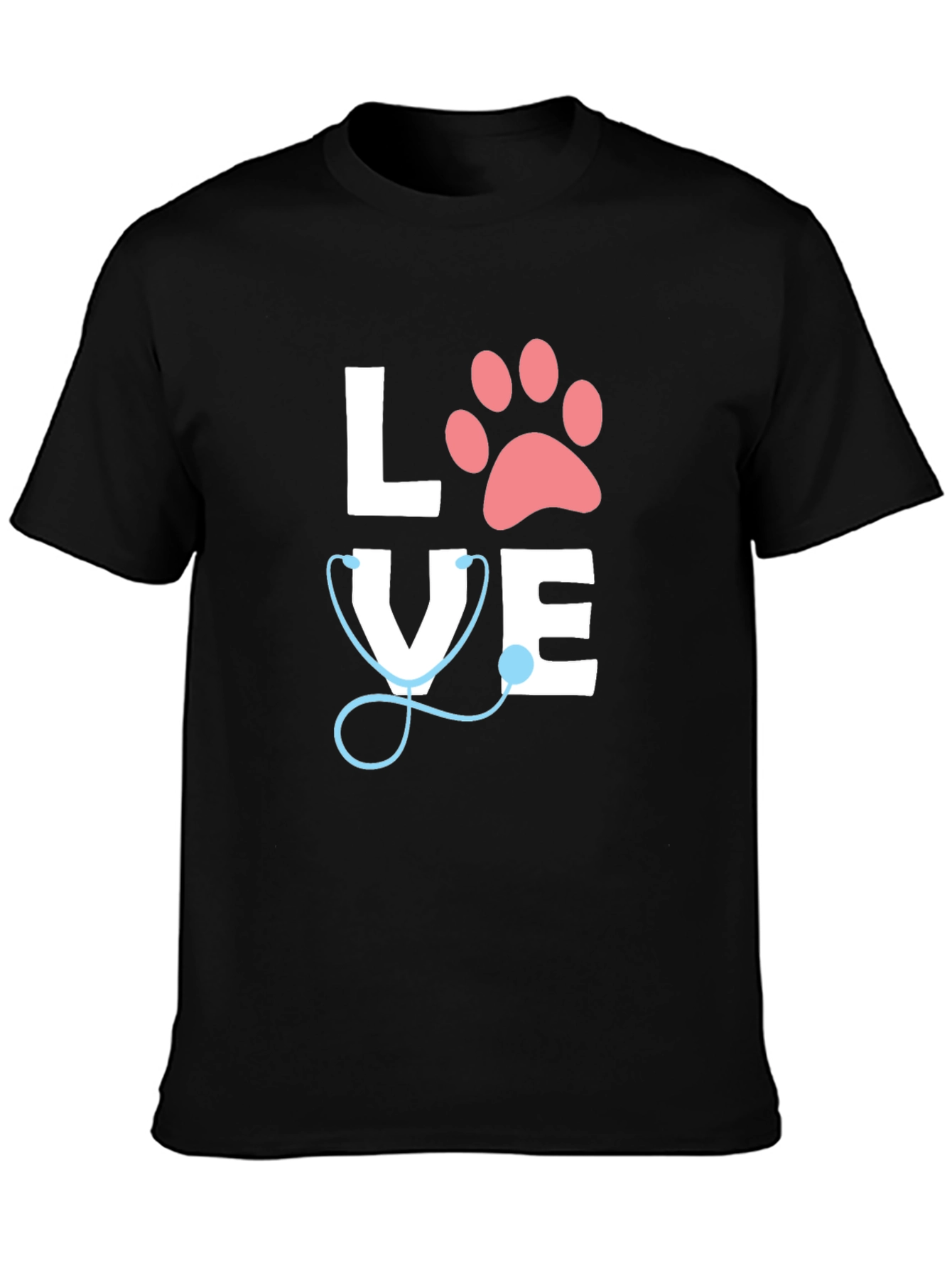 Vet Love T-Shirt - Paw Print & Stethoscope Design