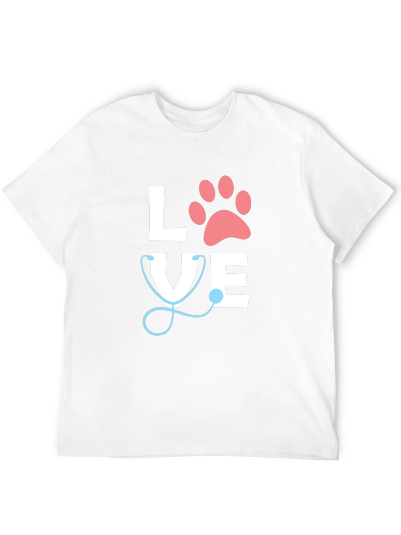Vet Love T-Shirt - Paw Print & Stethoscope Design