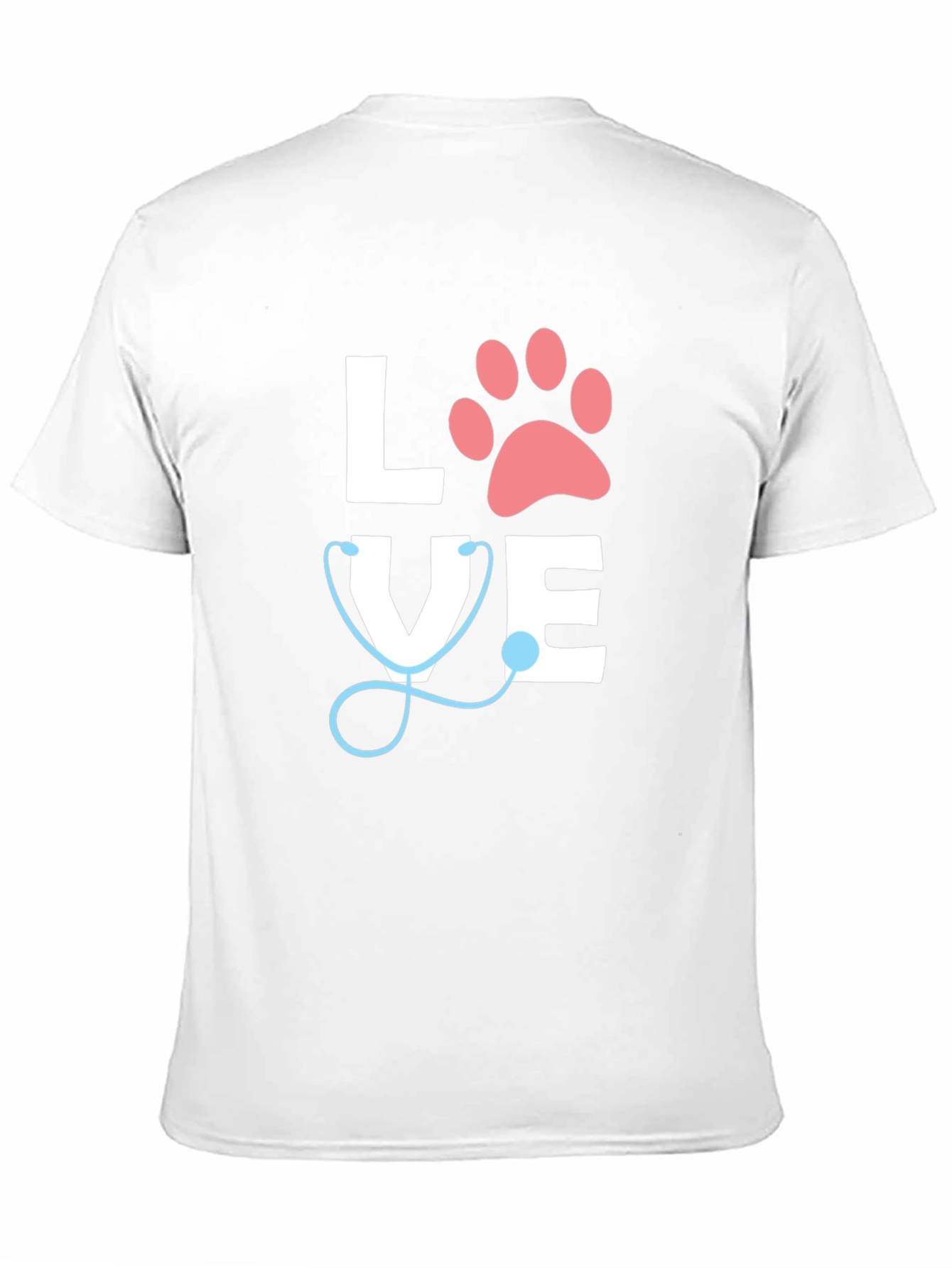 Vet Love T-Shirt - Paw Print & Stethoscope Design