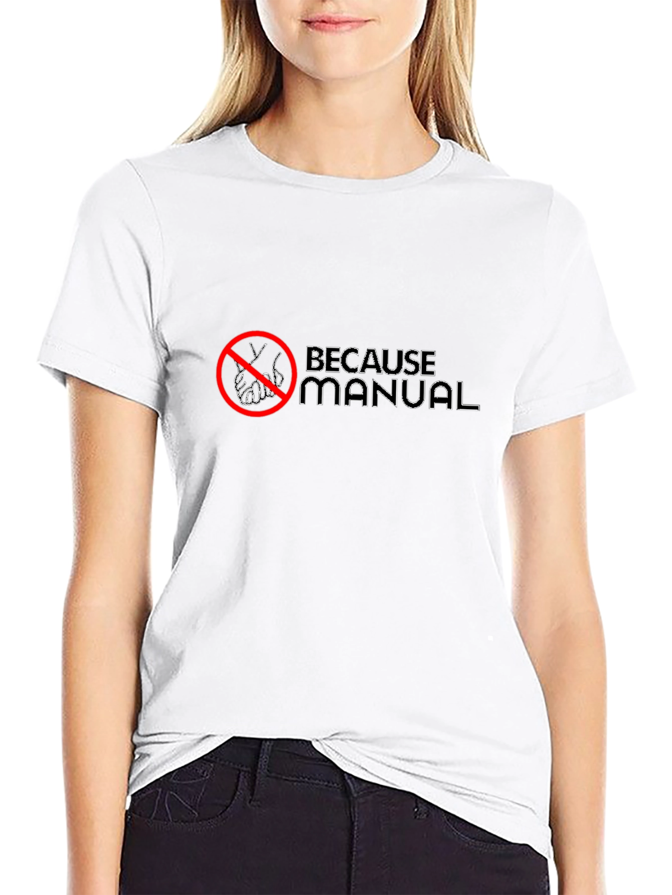 Because Manual Mens Black Graphic Tee