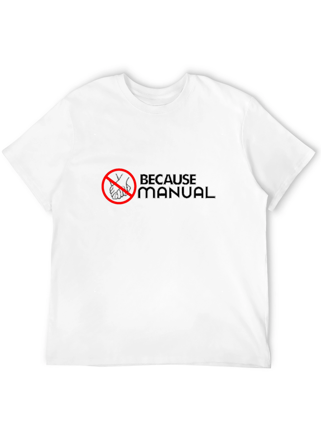 Because Manual Mens Black Graphic Tee