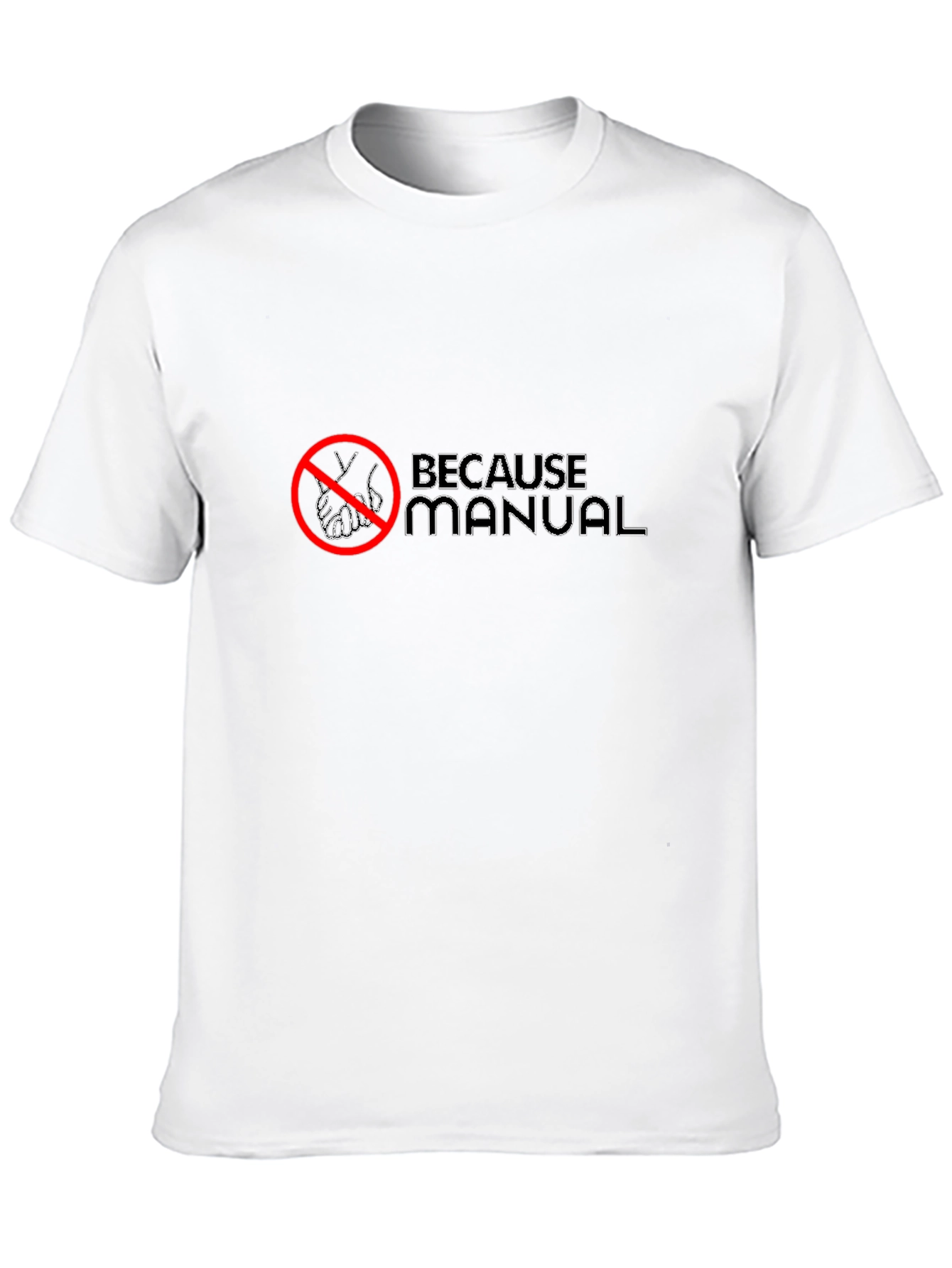 Because Manual Mens Black Graphic Tee