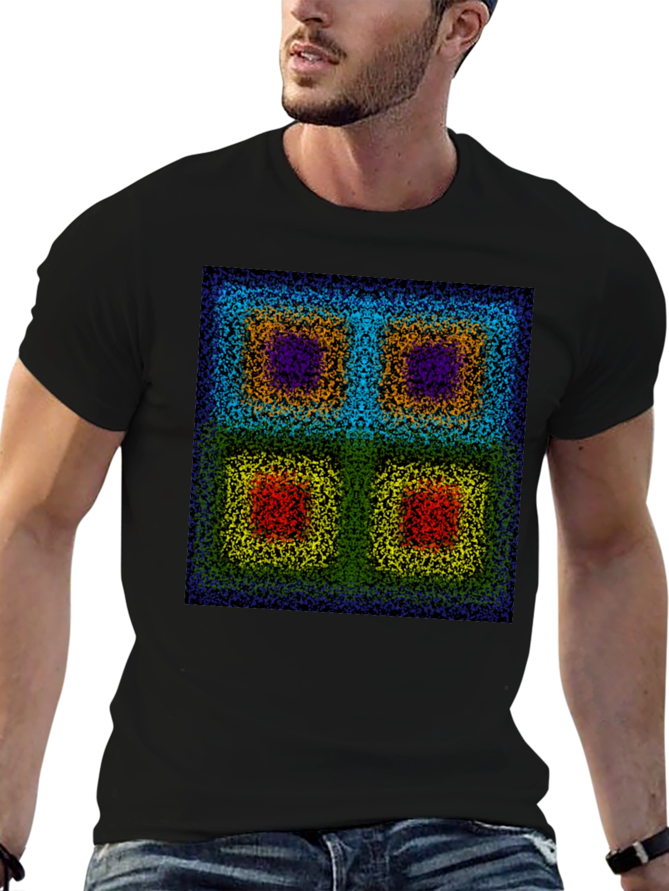 Abstract Square Pattern T-Shirt