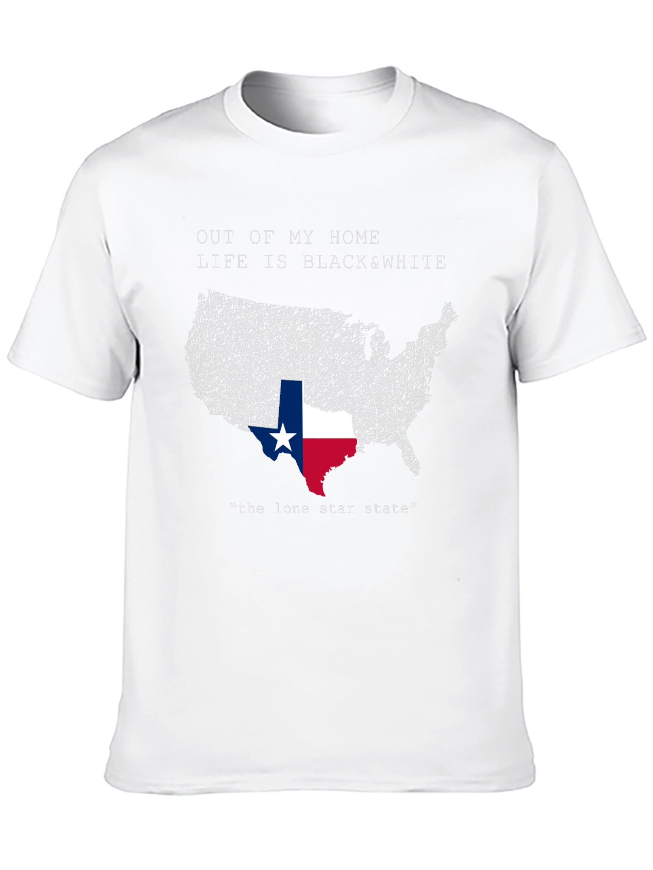 Texas Lone Star State USA Map Graphic T-Shirt