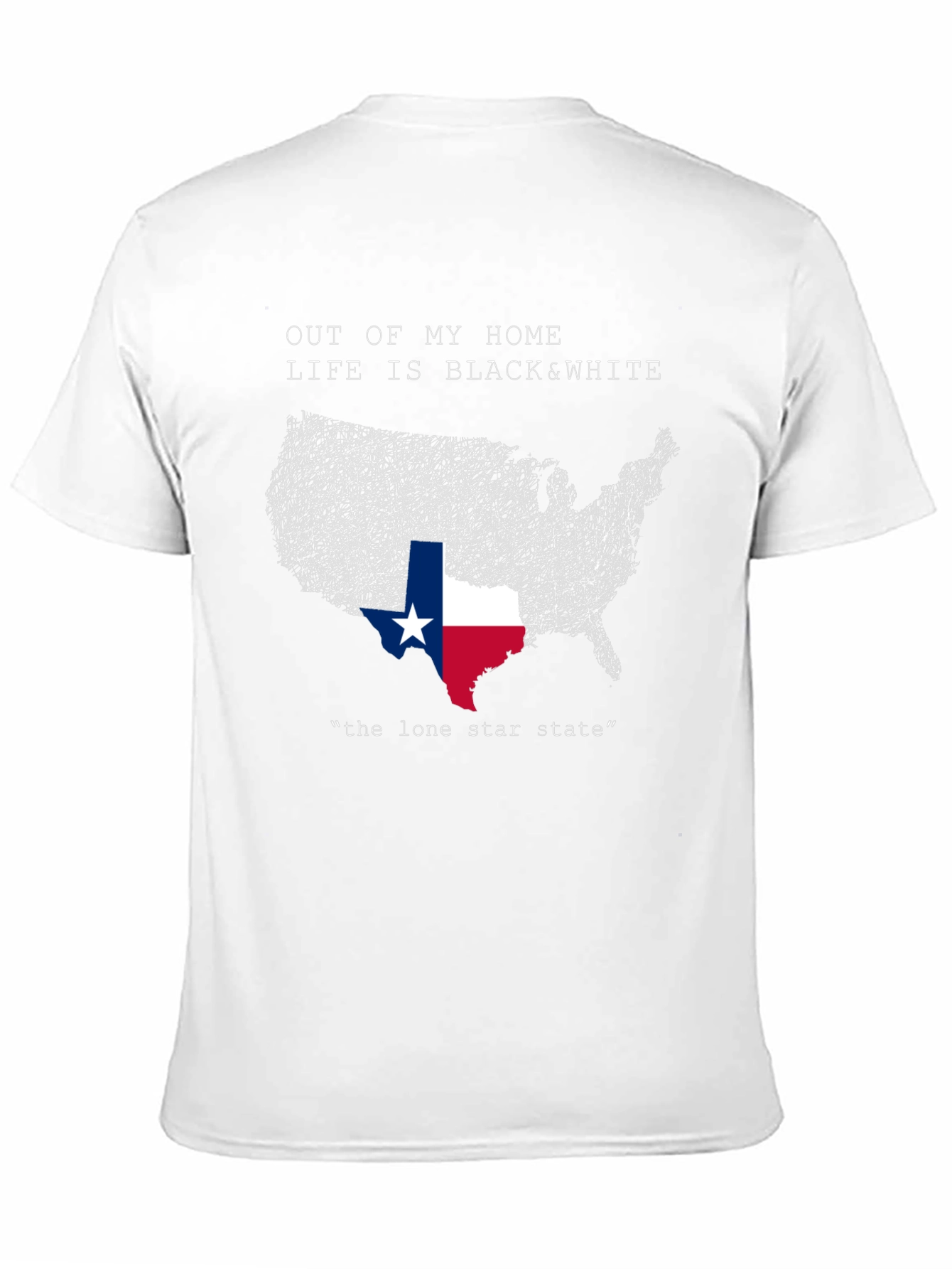 Texas Lone Star State USA Map Graphic T-Shirt