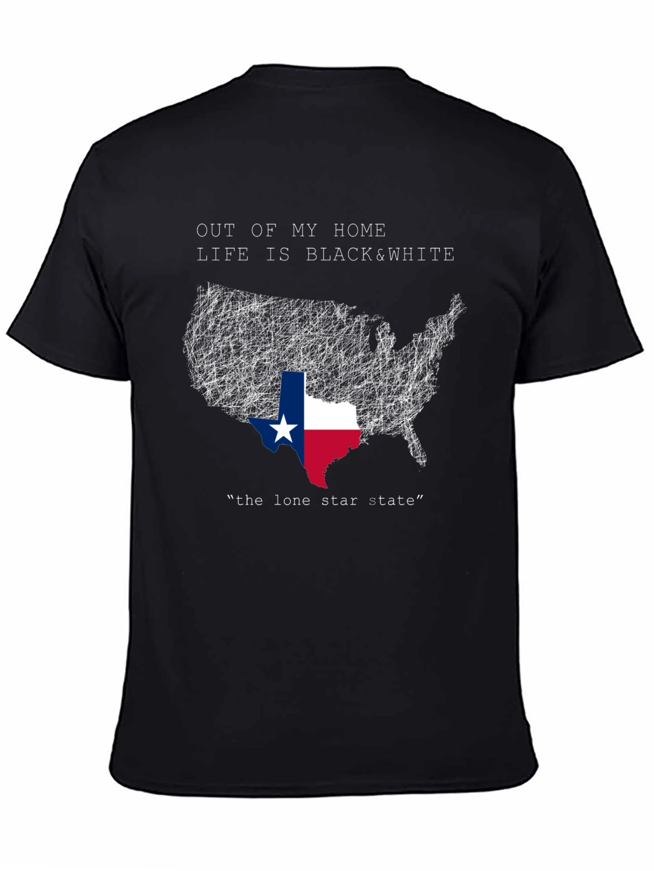 Texas Lone Star State USA Map Graphic T-Shirt