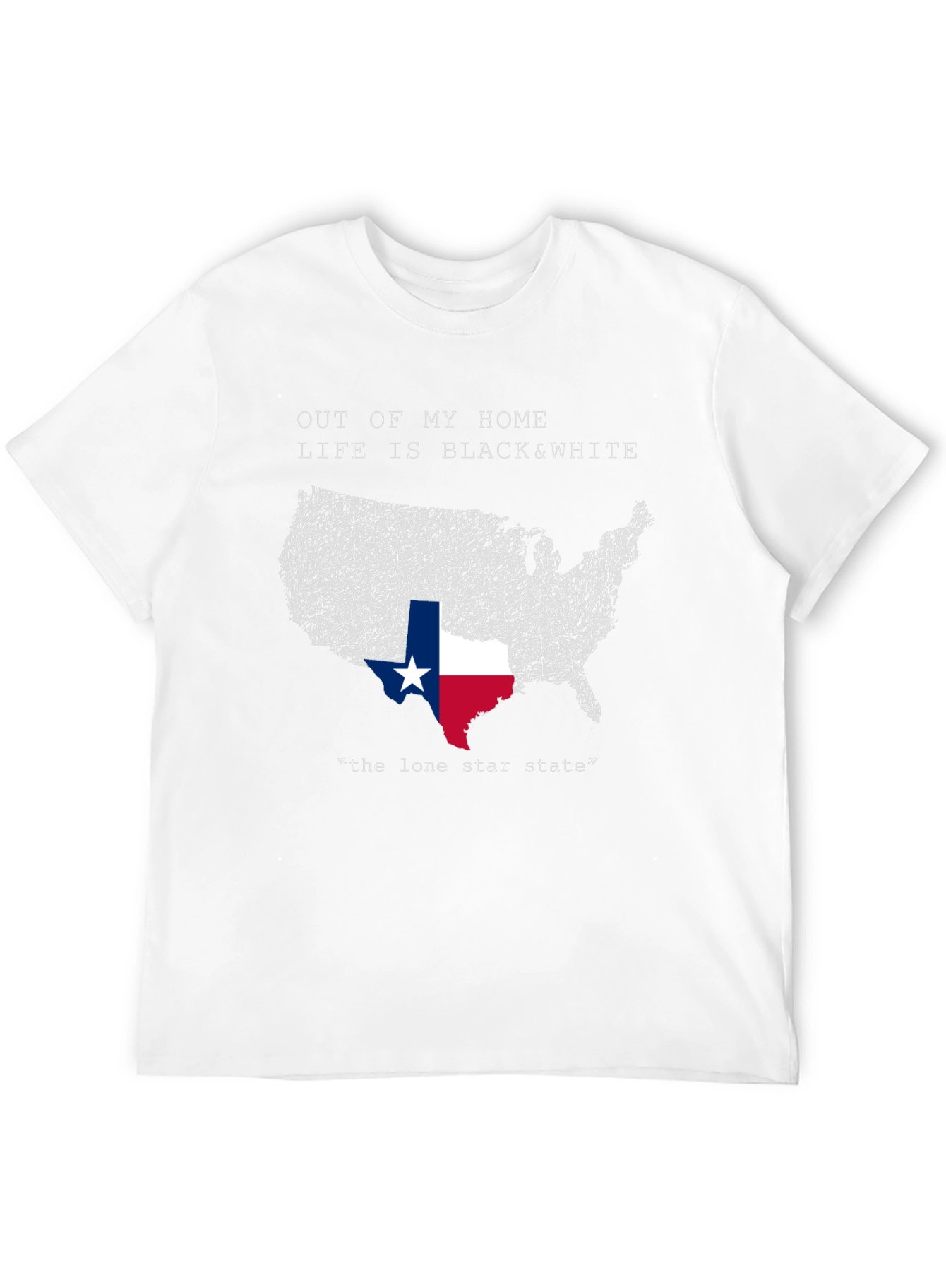 Texas Lone Star State USA Map Graphic T-Shirt