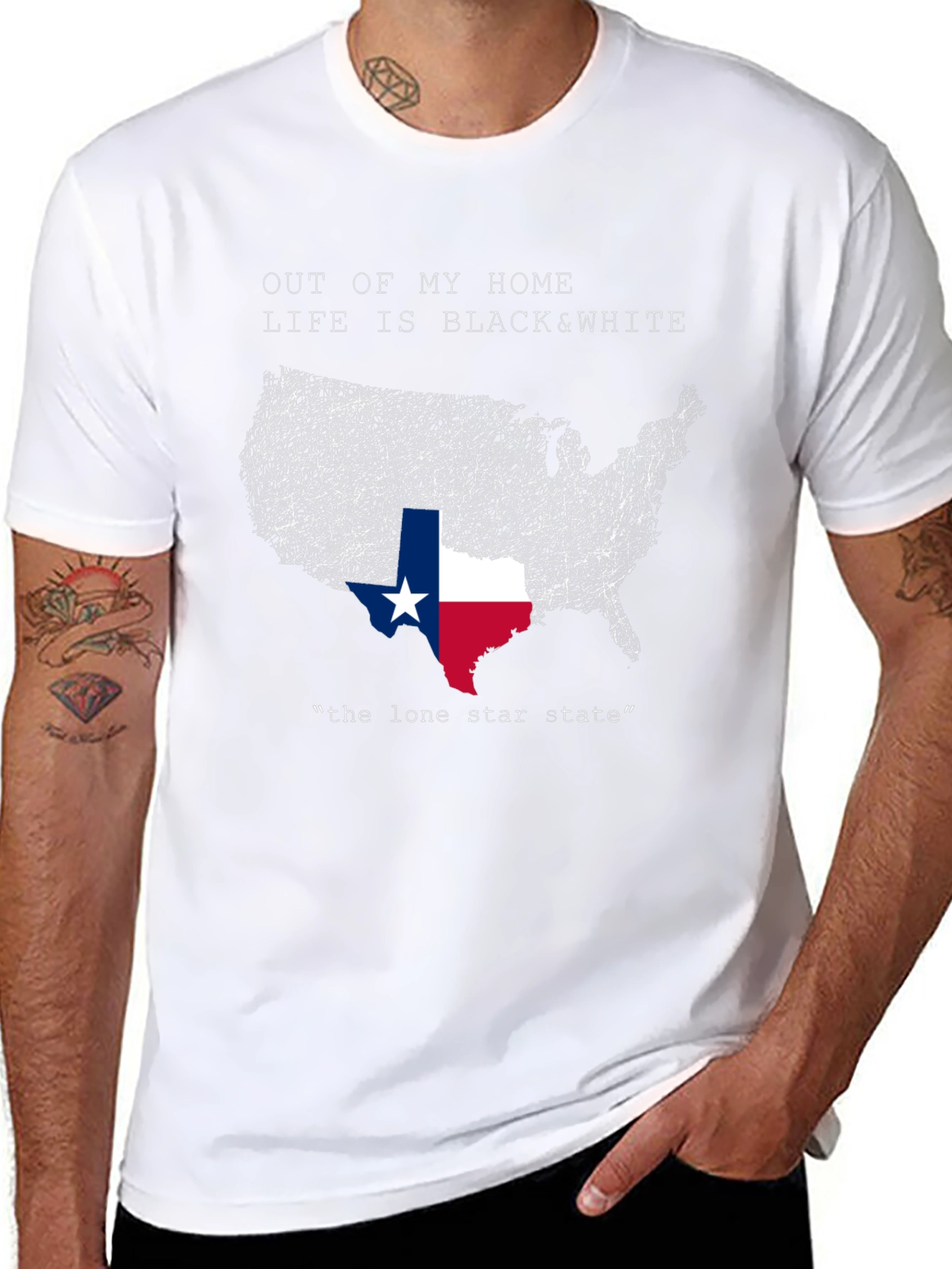 Texas Lone Star State USA Map Graphic T-Shirt