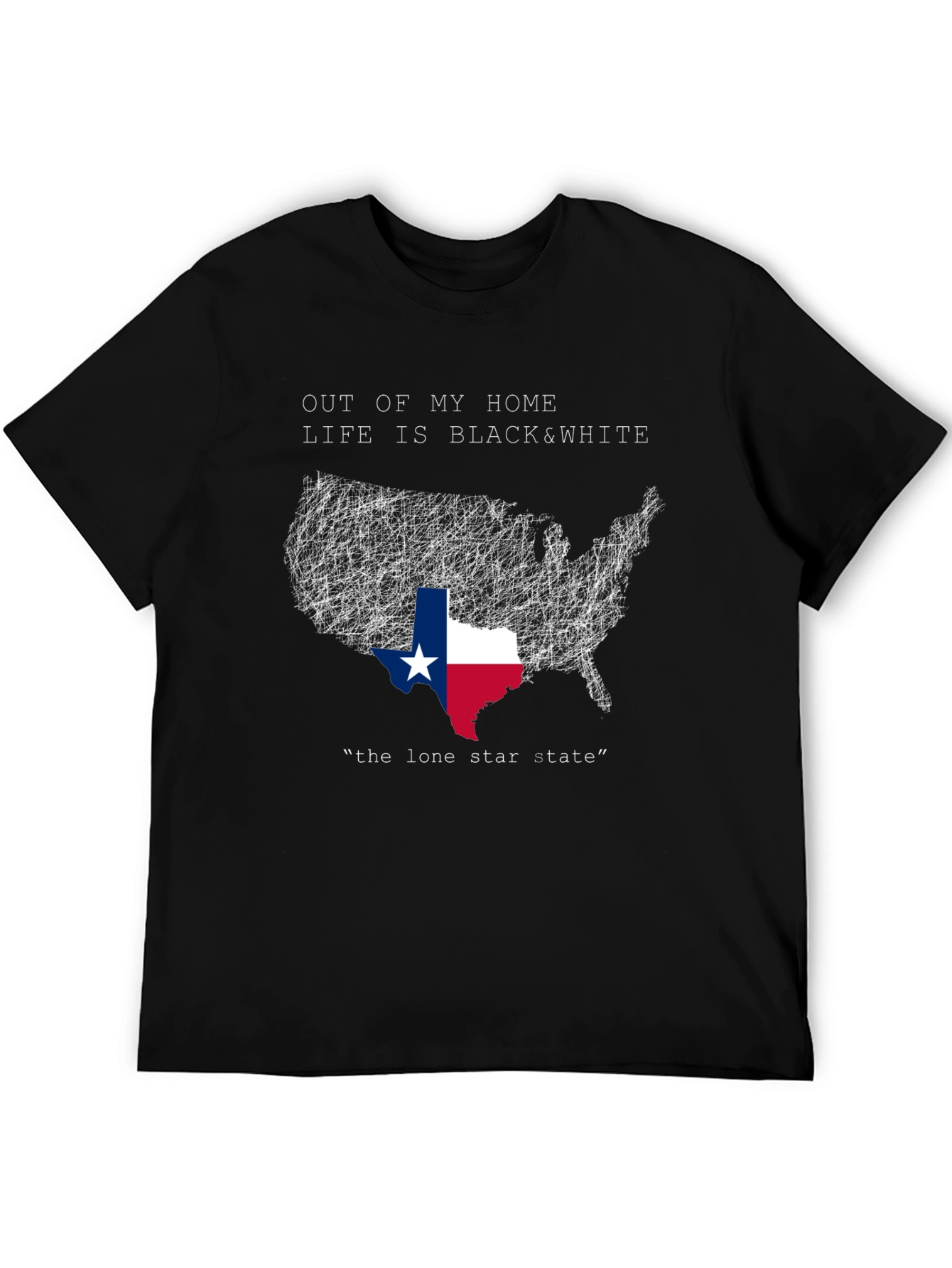 Texas Lone Star State USA Map Graphic T-Shirt