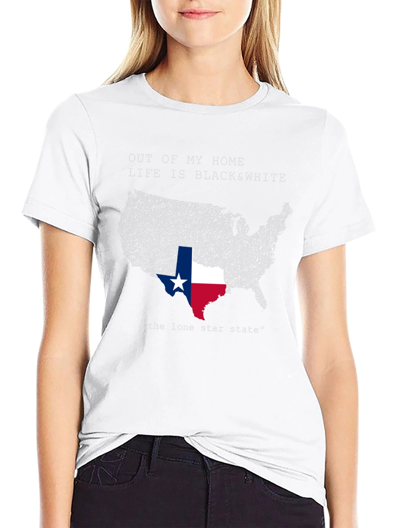 Texas Lone Star State USA Map Graphic T-Shirt