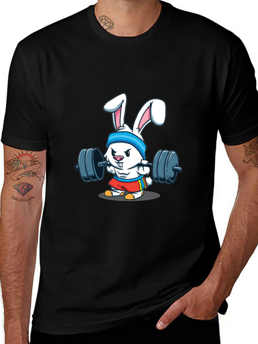 Funny Bunny Gym T-Shirt - Black Cotton Tee