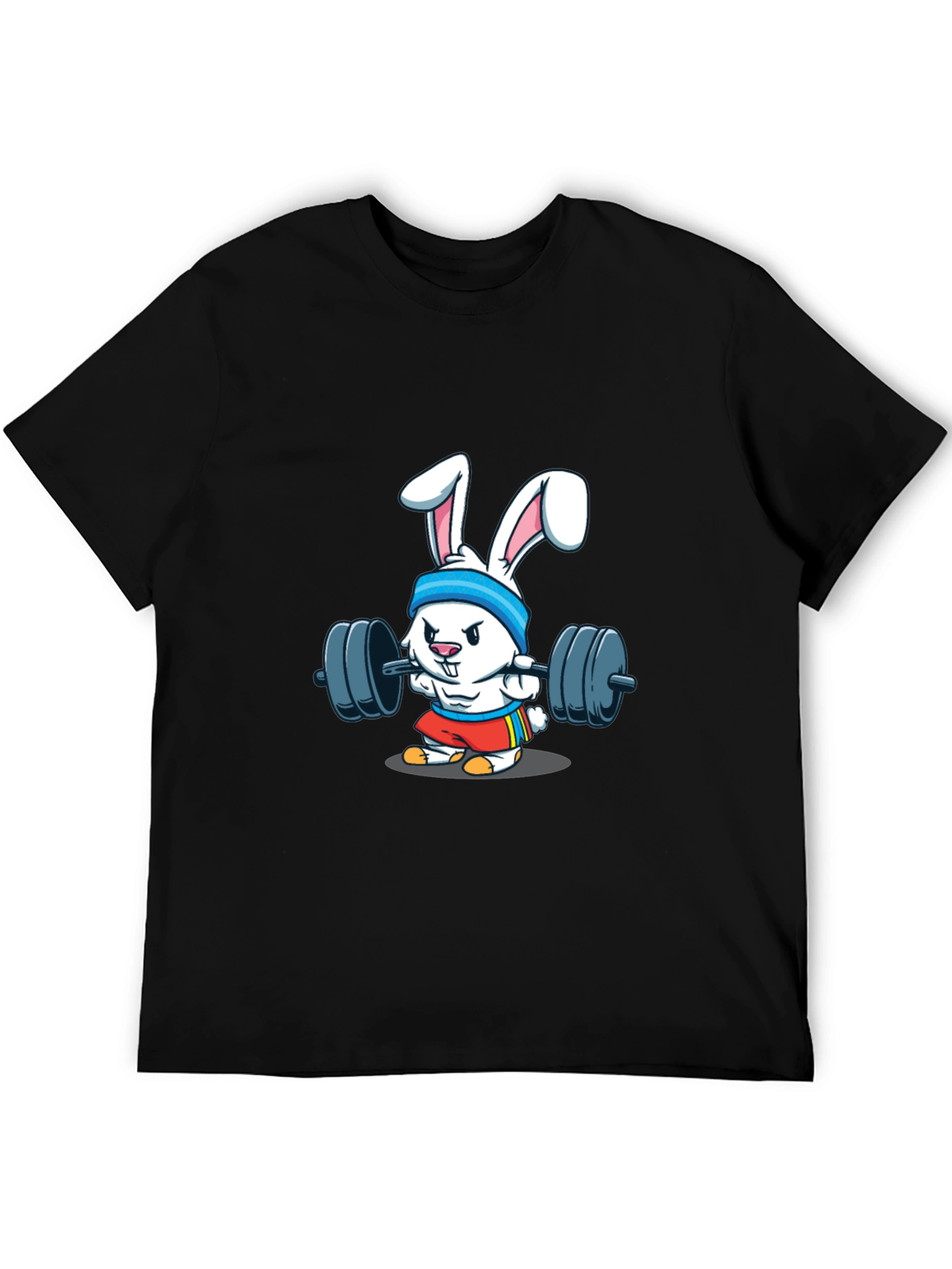 Funny Bunny Gym T-Shirt - Black Cotton Tee