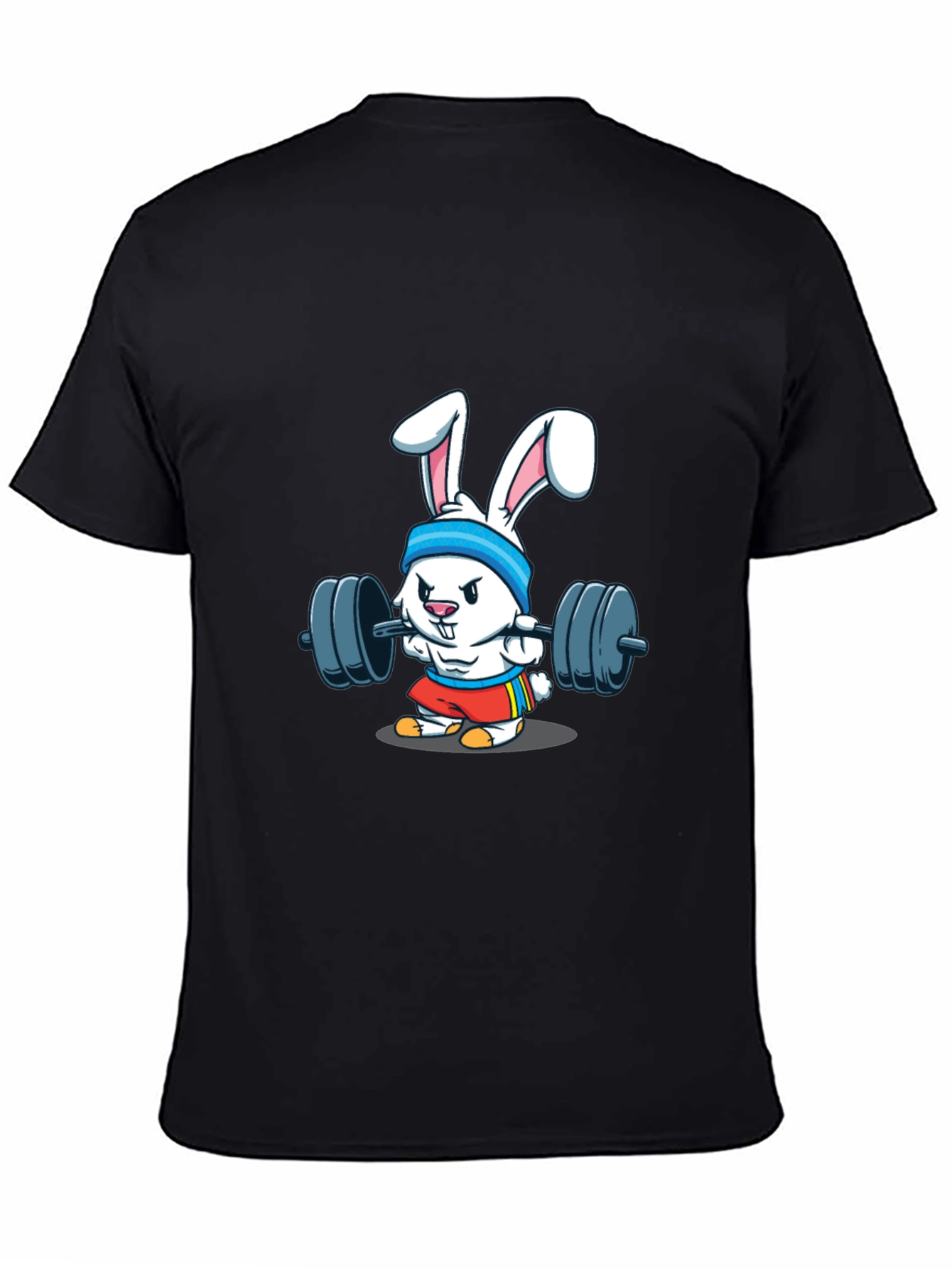 Funny Bunny Gym T-Shirt - Black Cotton Tee