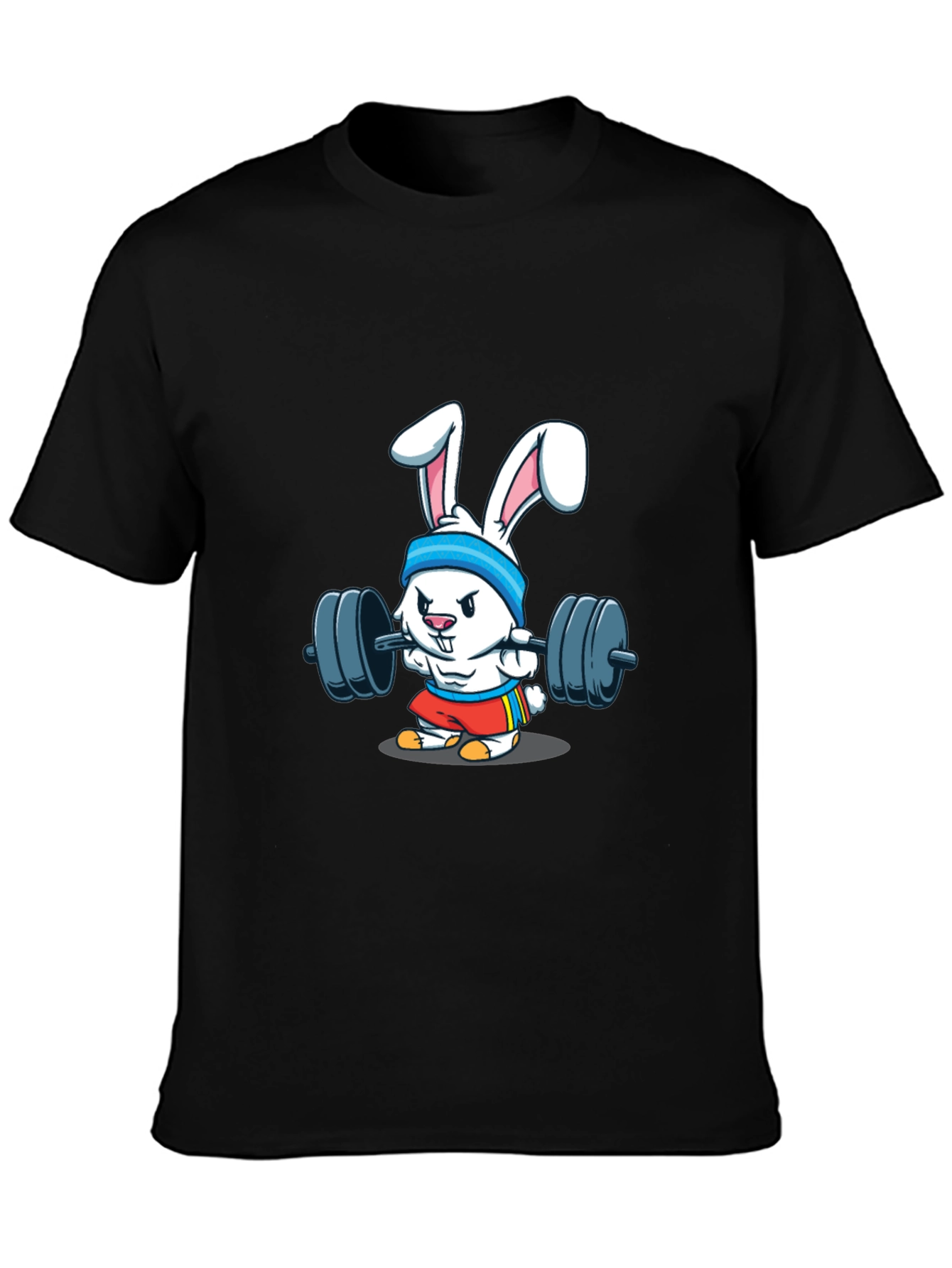Funny Bunny Gym T-Shirt - Black Cotton Tee