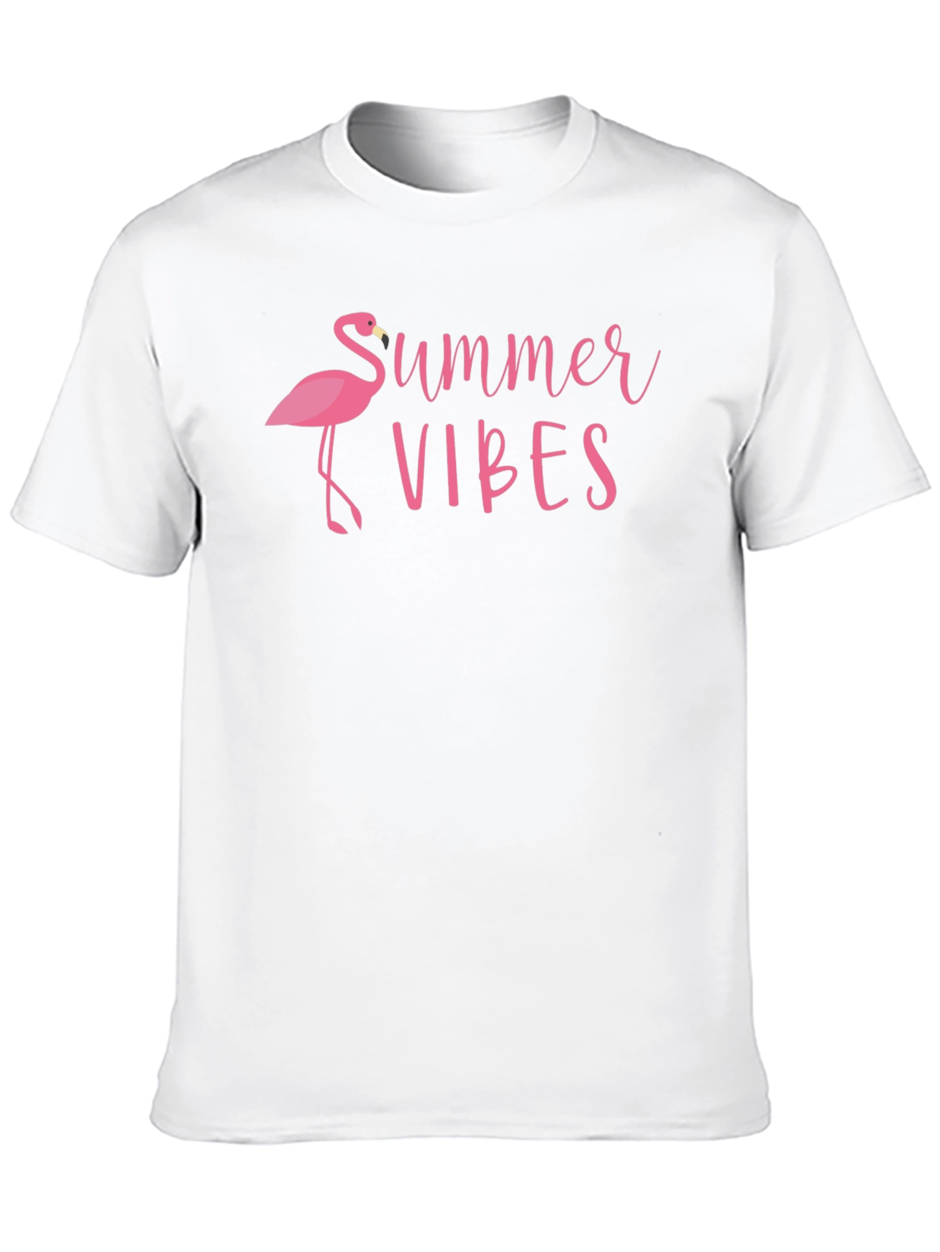 Summer Vibes Flamingo Graphic Tee - Black