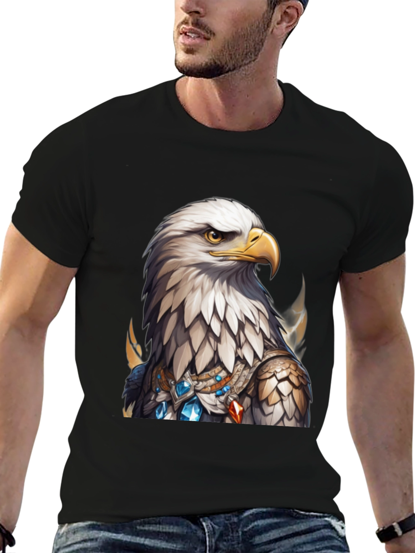 Eagle Warrior T-Shirt - Black Graphic Tee