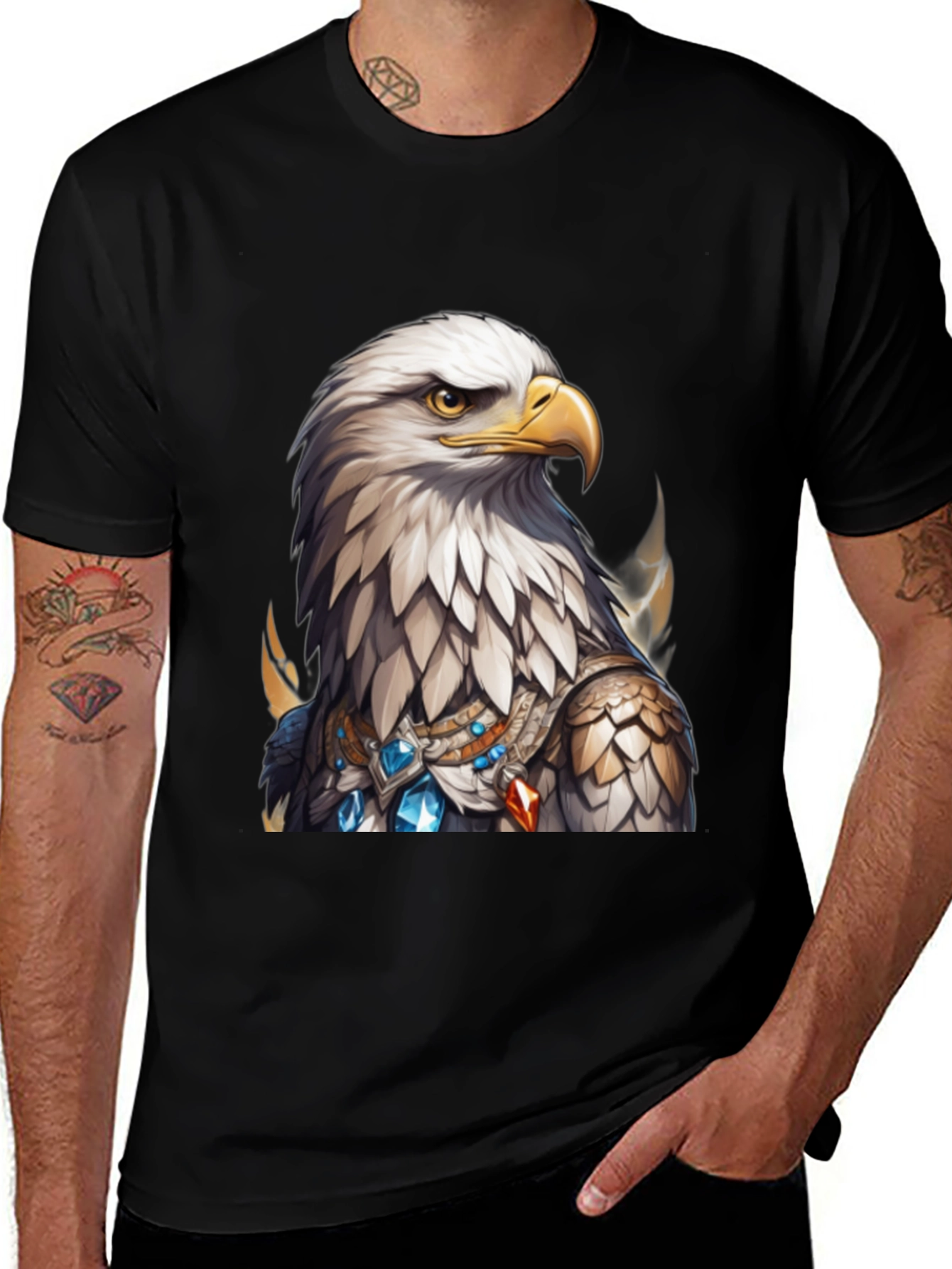 Eagle Warrior T-Shirt - Black Graphic Tee