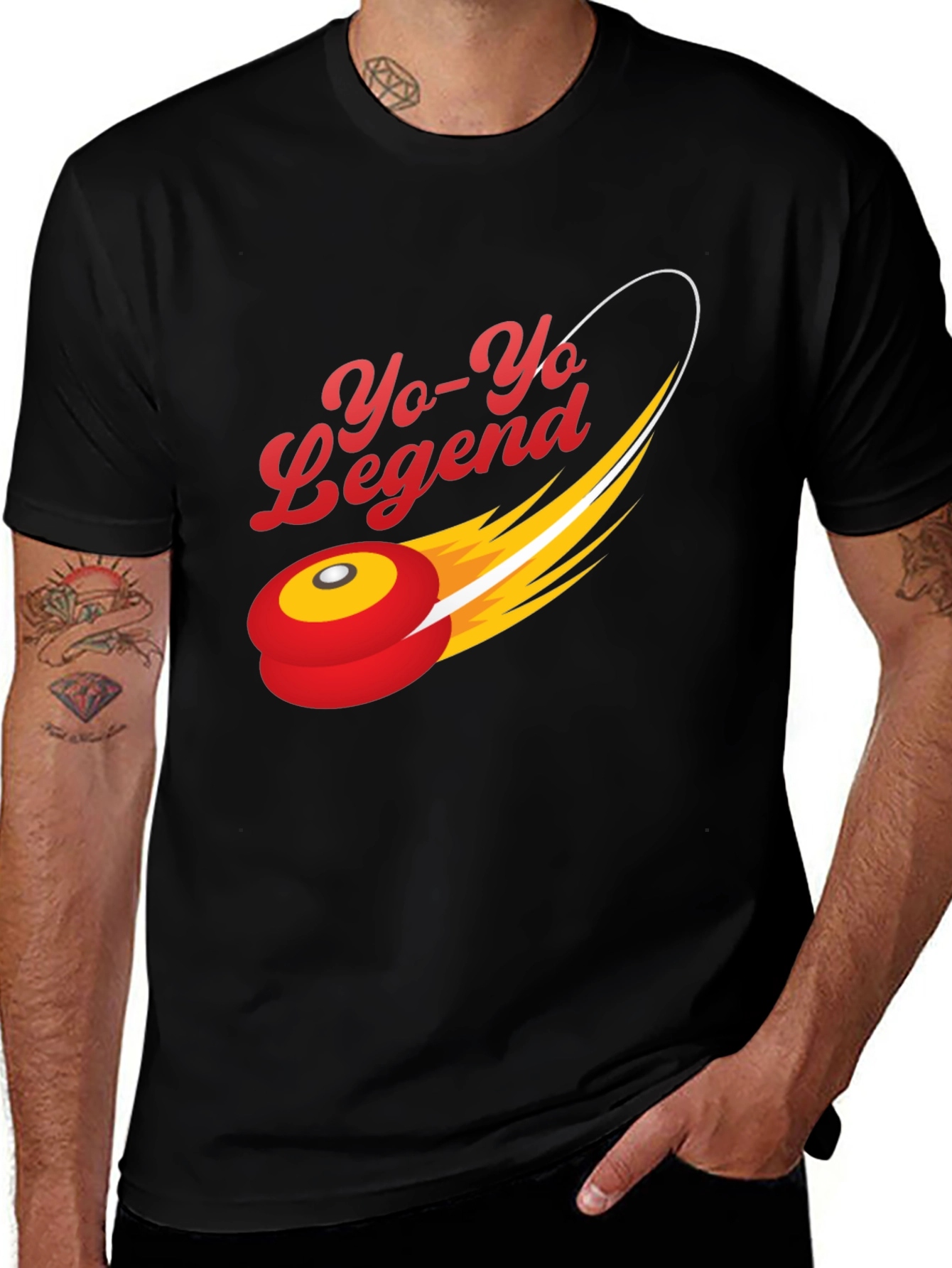 Yo-Yo Legend Graphic Tee - Black Cotton Blend