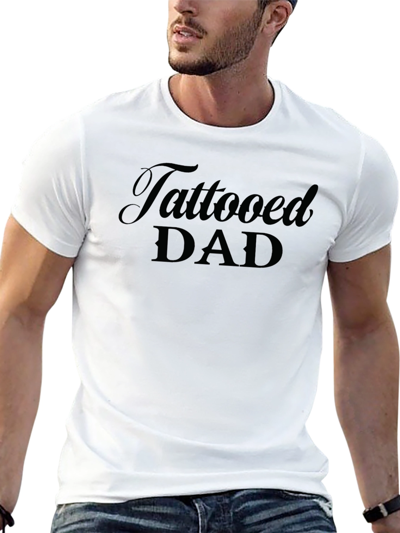 Tattooed Dad Black Graphic Tee