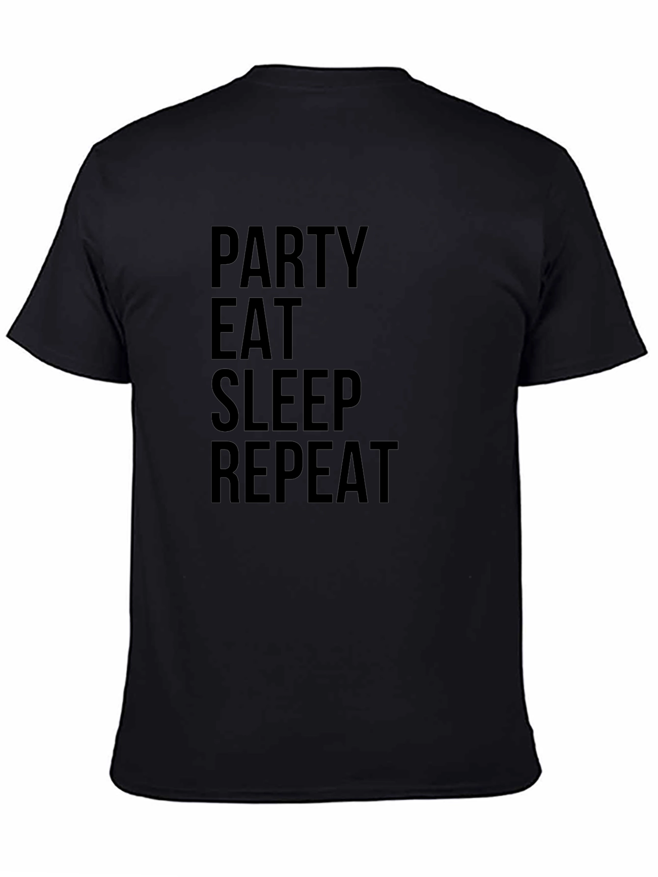 Party Eat Sleep Repeat Black Graphic Tee
