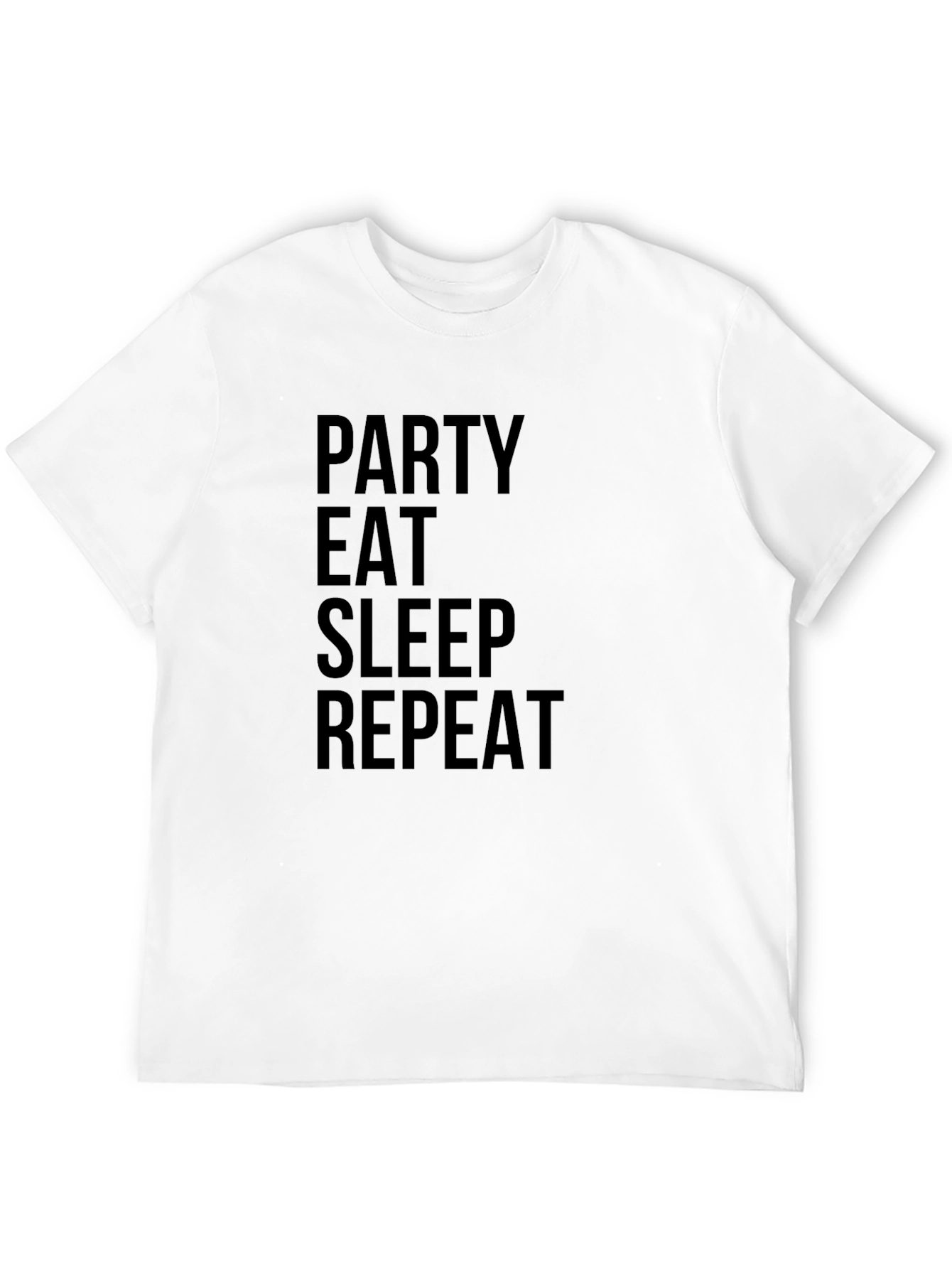 Party Eat Sleep Repeat Black Graphic Tee