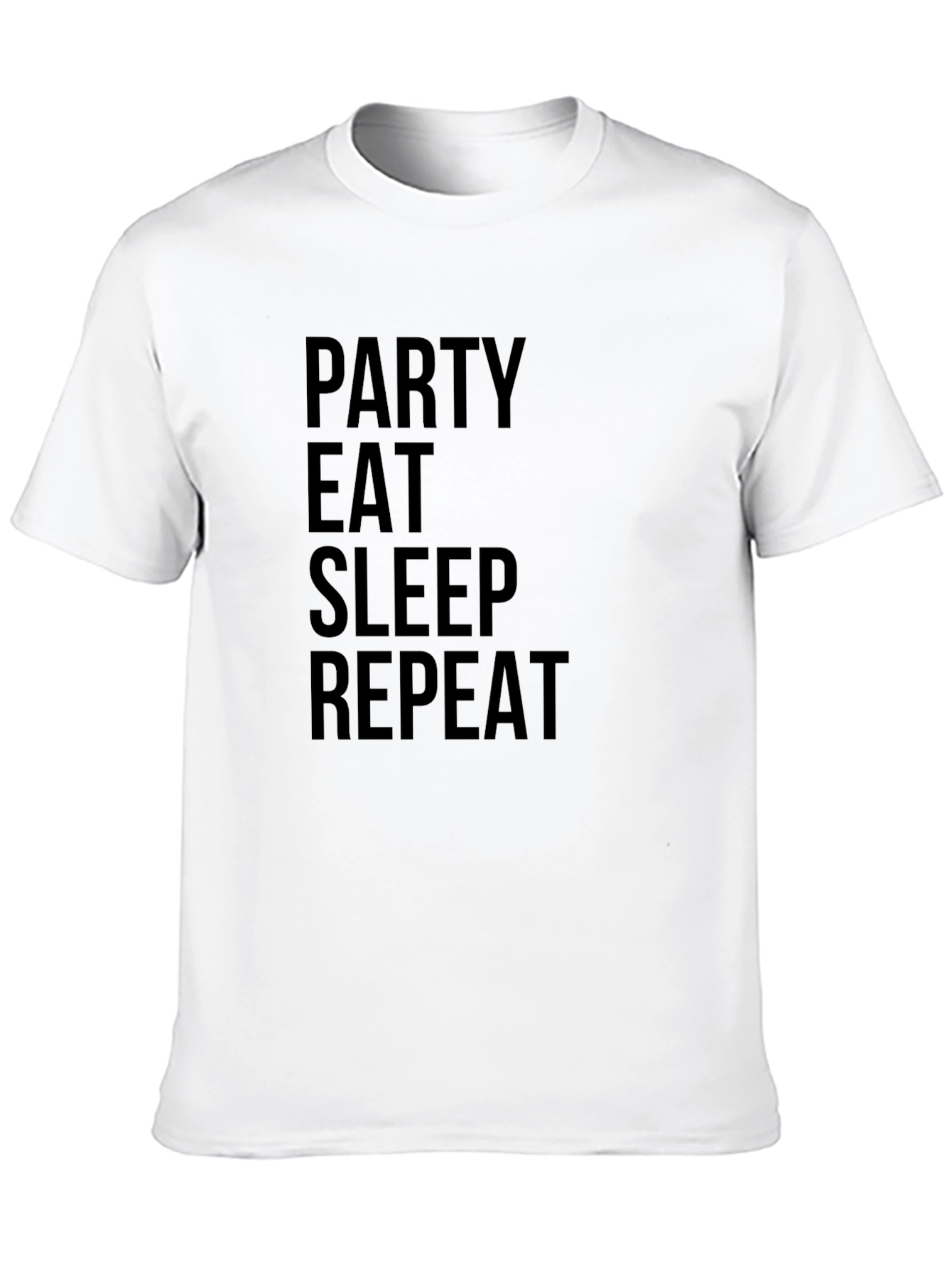 Party Eat Sleep Repeat Black Graphic Tee