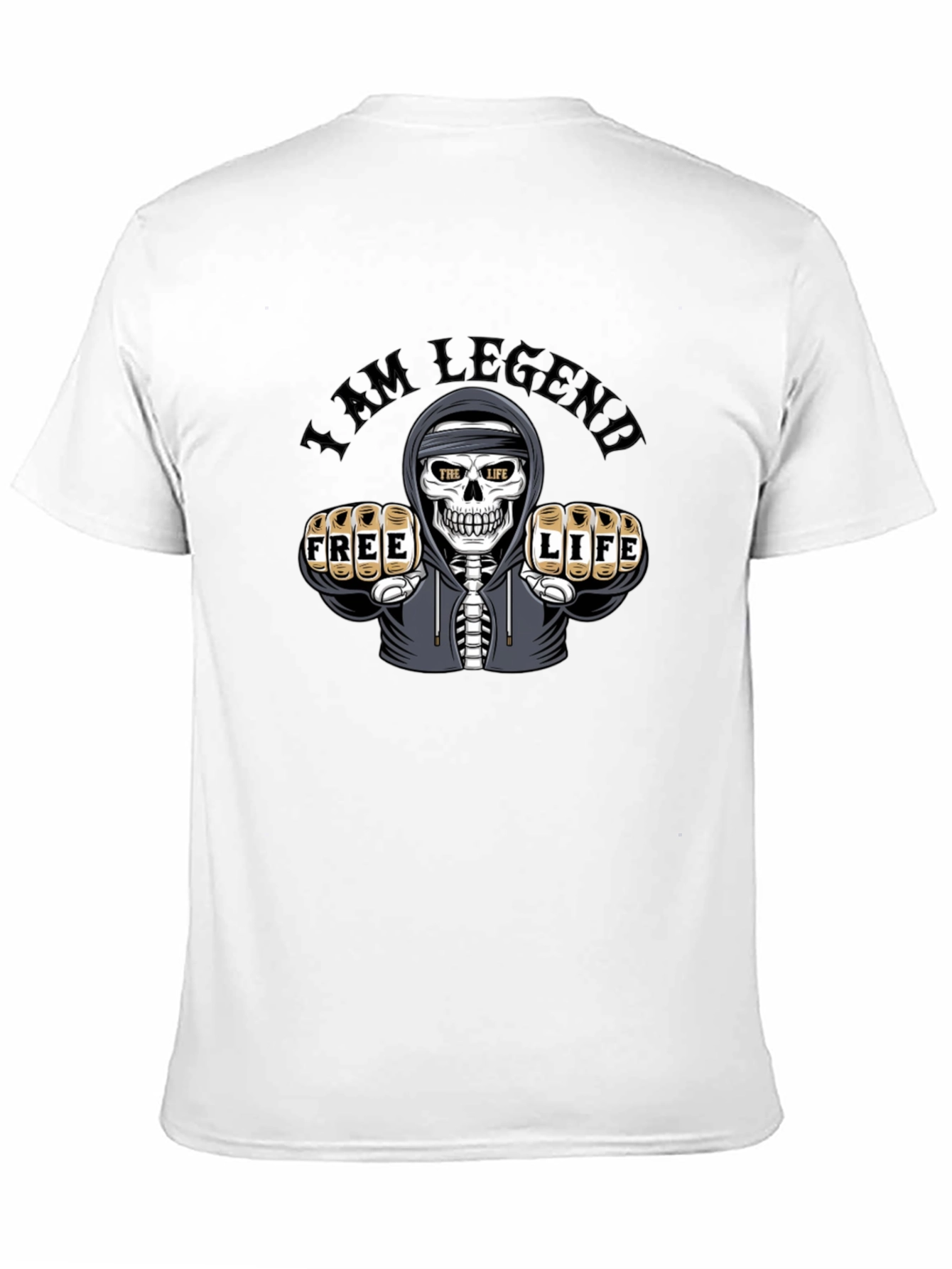 I am Legend Skull Graphic Print Black T-Shirt
